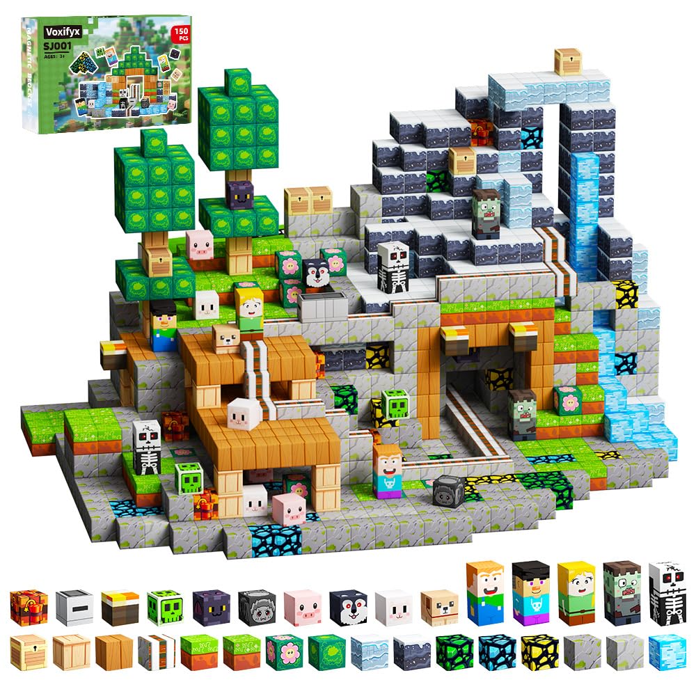 Magnetic Blocks-150PCS Magnetic Building Blocks Set, Kids Classroom Toy for Toddlers STEM Learning, Construction Stacking Toy for Kids Boys and Girls Christmas Birthday Gifts