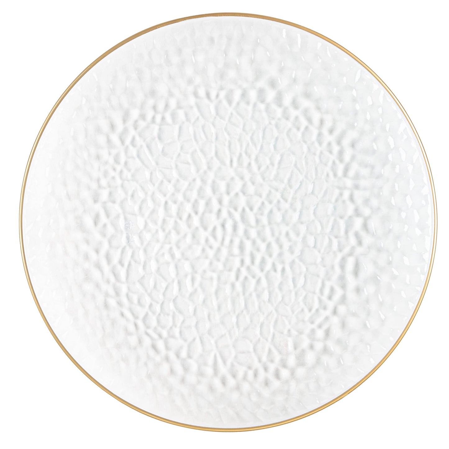 [Clear Hammered With Gold Rim 8 Pack] 13'' Charger Plates Clear Hammered With Gold Rim Plastic Heavy Duty Disposable Dinner Chargers Serveware Dishes Platters Tableware for parties, Weddings