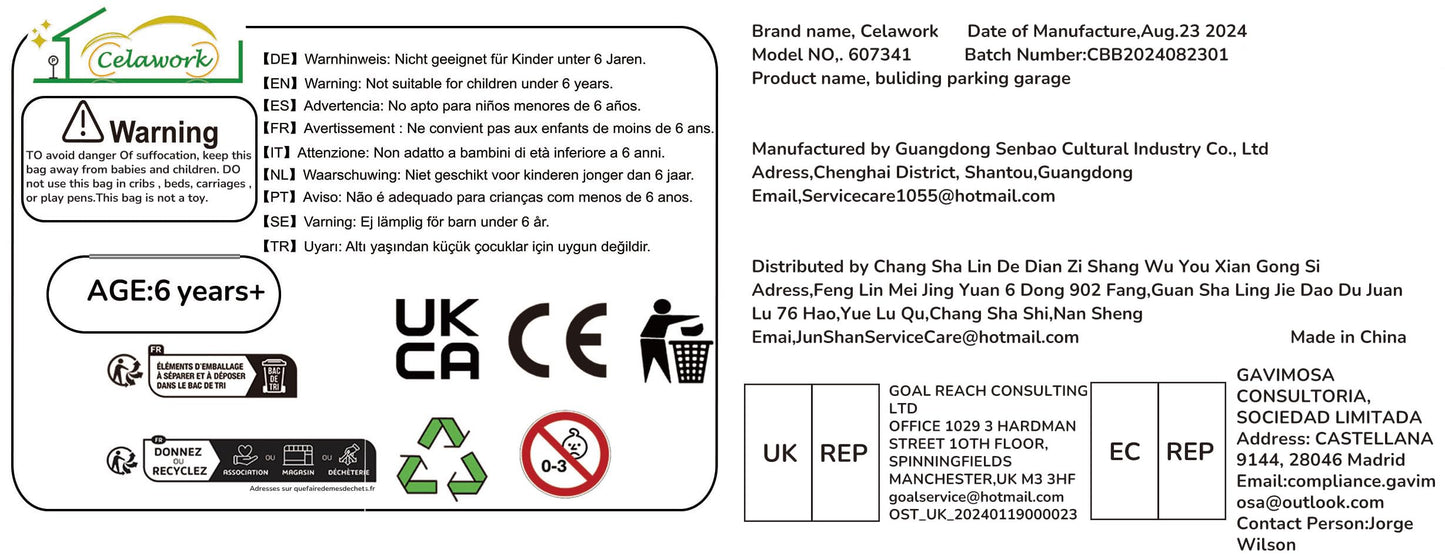Building Blocks Garage DIY 3-Layer Showcase Car Parking Garage, for Speed Champions Cars(Without Cars)