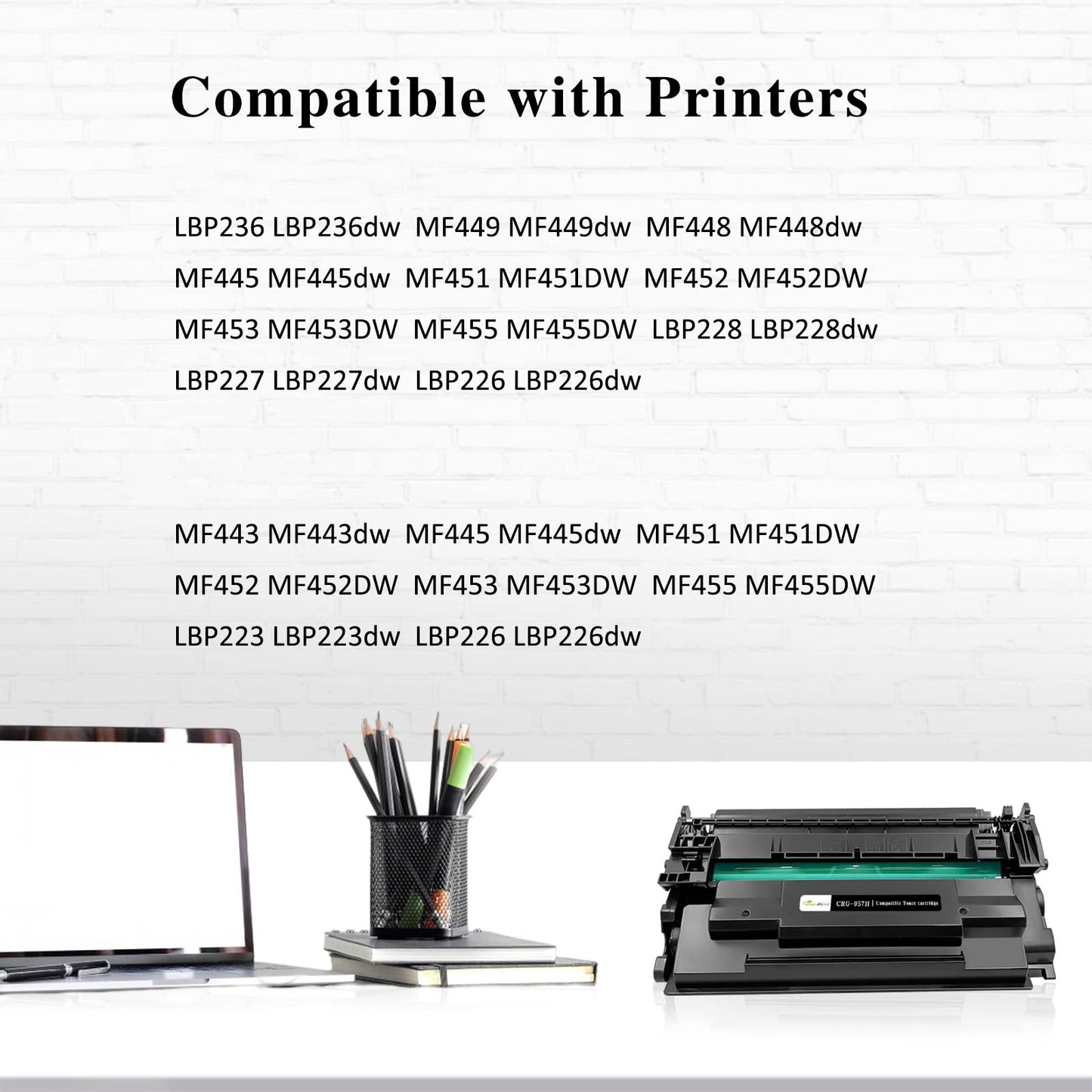 Compatible Toner Cartridge 057H (057) Black High Capacity 10000 Pages GREENPRINT for Canon MF449dw MF448dw MF445dw MF443dw LBP228dw LBP227dw LBP226dw LBP223dw Laser Printers