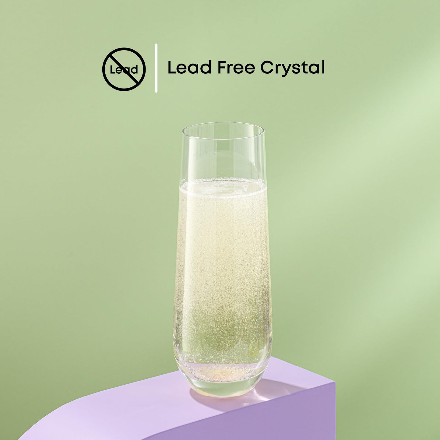 JoyJolt Milo Stemless Champagne Flutes Set of 8 Crystal Glasses. 9.4oz Champagne Glasses. Prosecco Wine Flute, Mimosa Glasses Set, Cocktail Glass Set, Water Glasses, Highball Glass, Bar Glassware
