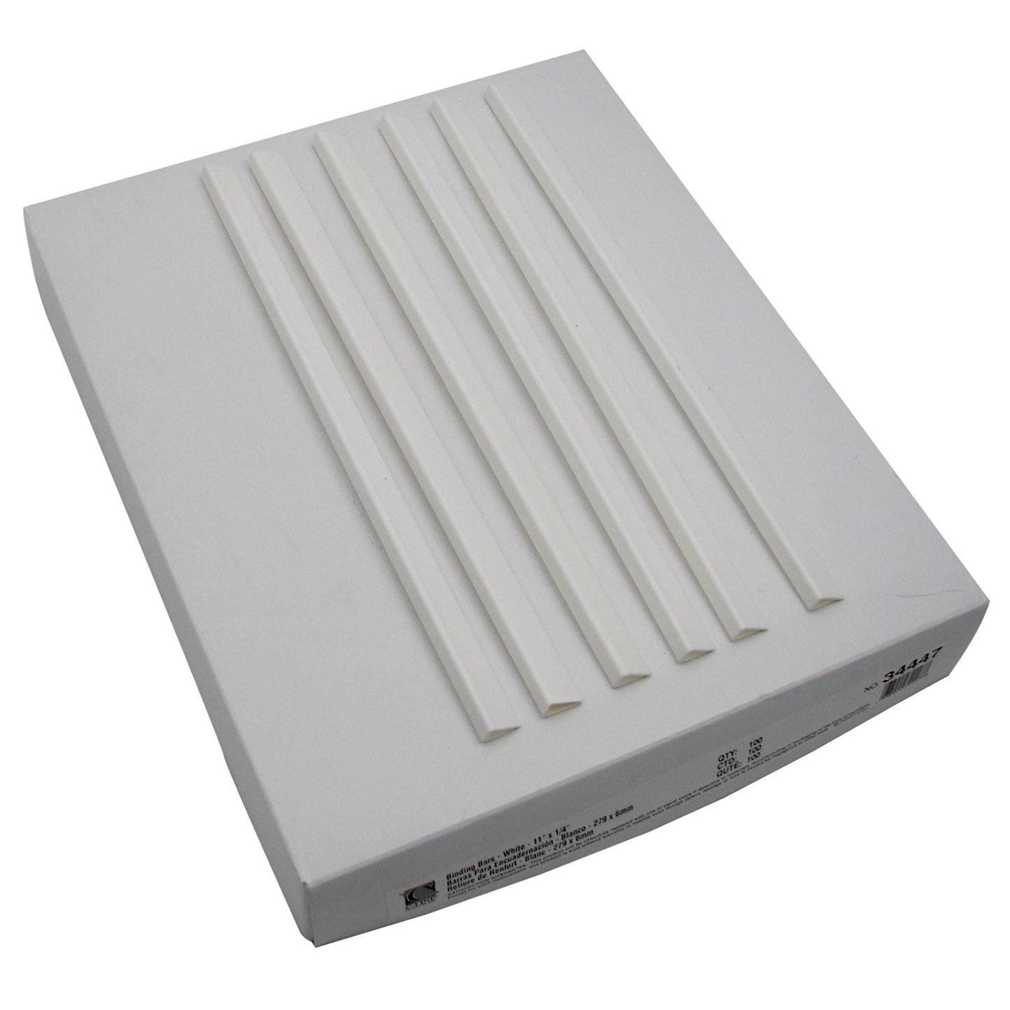 C-Line 34447 Slide-'N-Grip Binding Bars for Report Covers, 40-Sheet Capacity, White, 100/Box