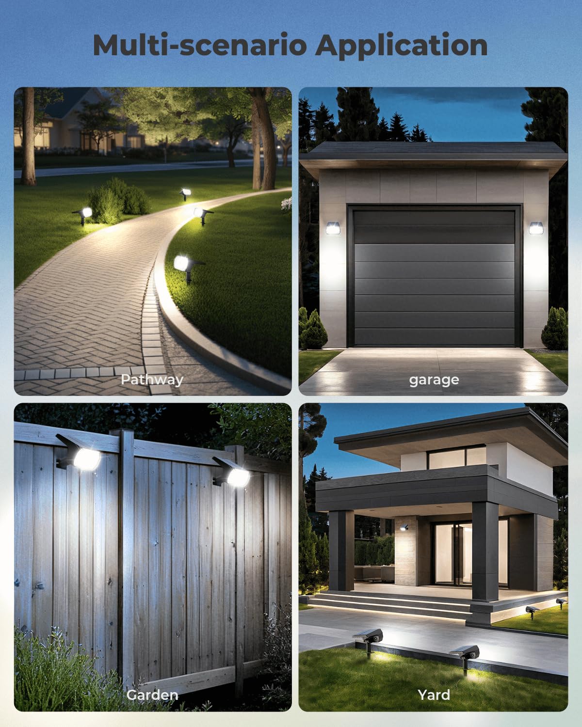 Solar Spot Lights Outdoor, 6 Pack 60 LED/3 Modes Solar Motion Sensor Lights with Optical Lenses, IP67 Waterproof Outdoor Solar Lights, Auto ON/Off Solar Lights Outdoor for Yard, Garden, Lawn