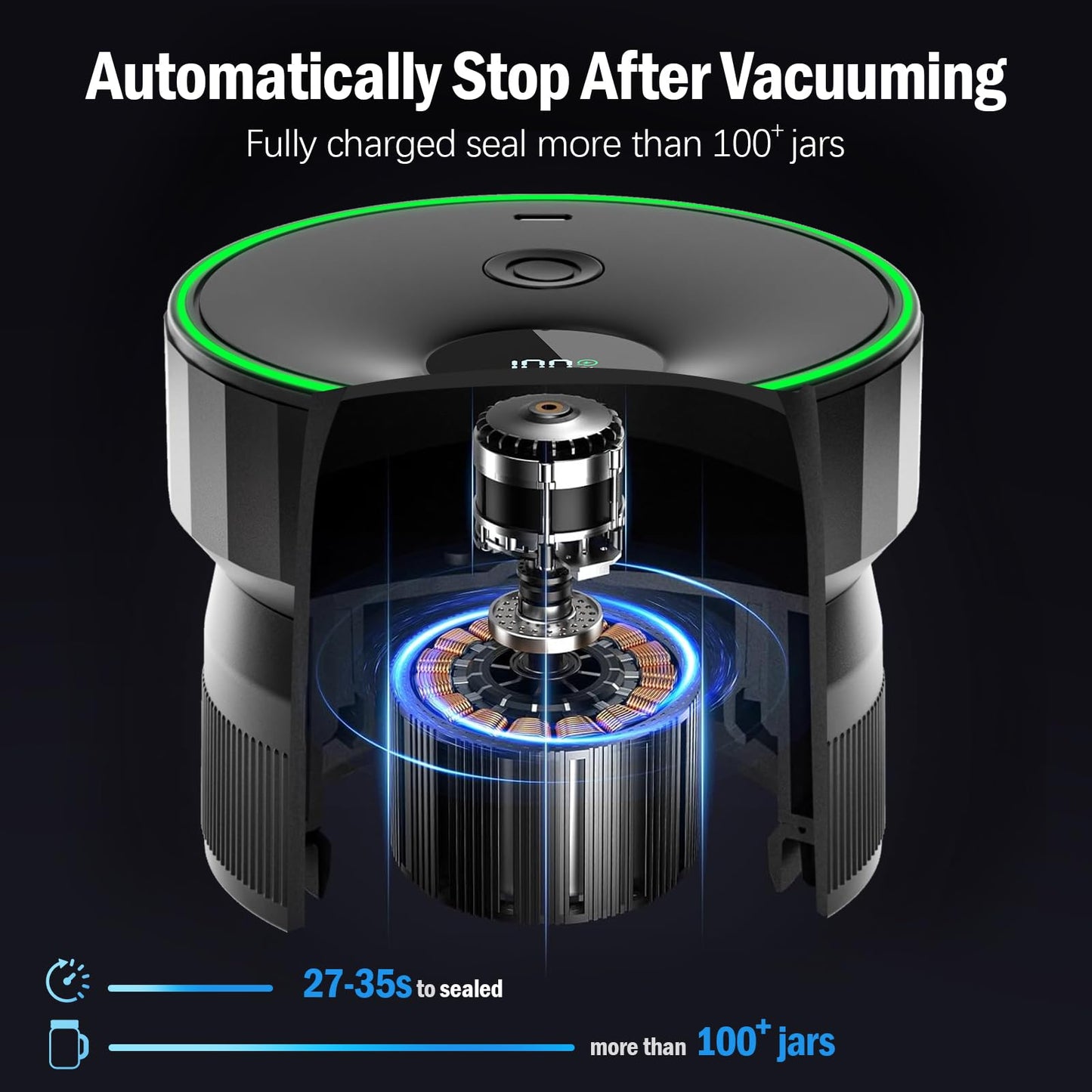 2026 Upgraded Automatic Mason Jar Vacuum Sealer, Electric Vacuum Sealer for Regular Mouth and Wide Mouth Canning Jars