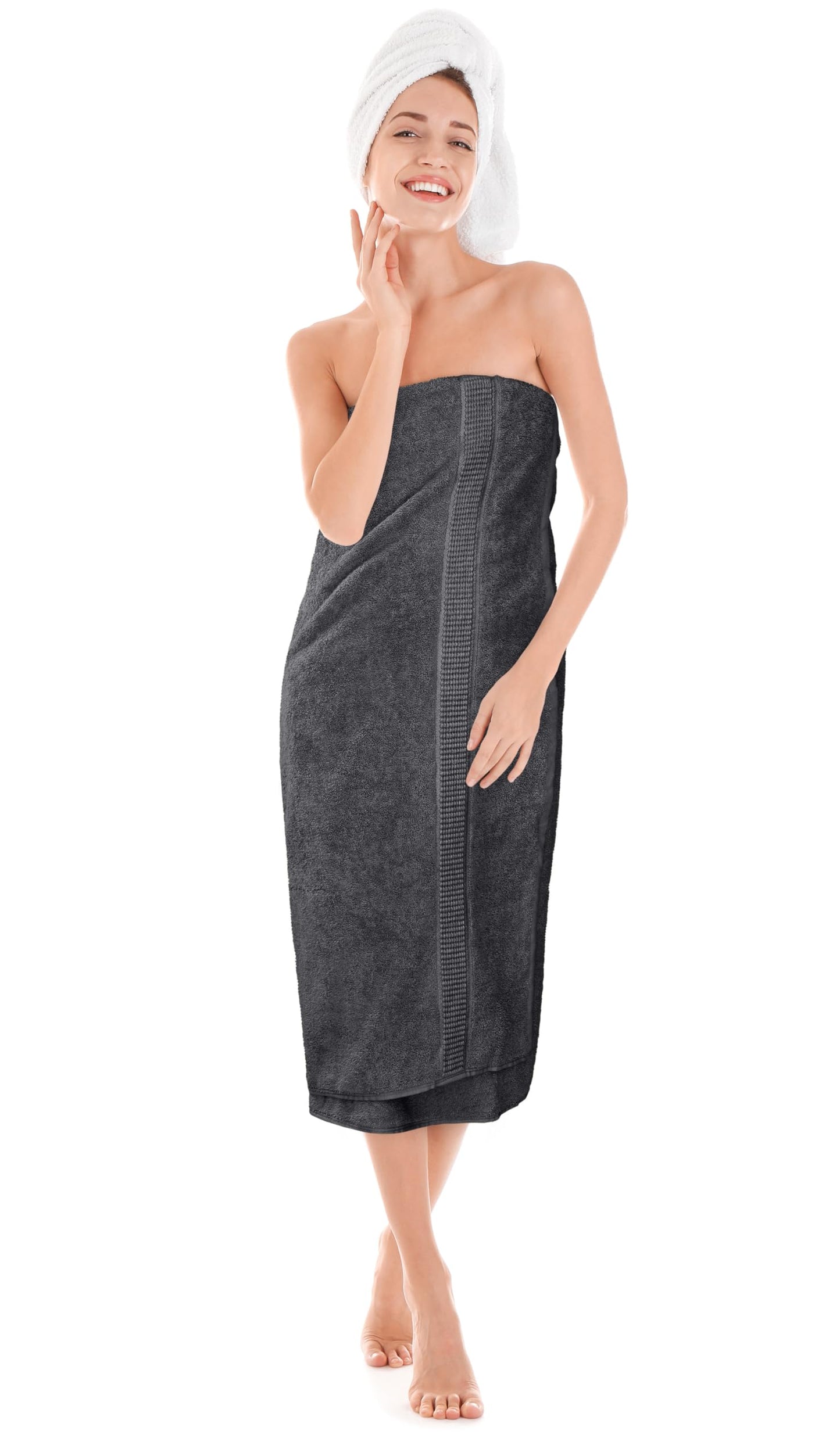 Utopia Towels Luxurious Jumbo Bath Sheet, 35 by 70 Inches, 600 GSM 100% Ring Spun Cotton, Highly Absorbent and Quick Dry Extra Large Bath Towel, Super Soft, Grey, 2 Pack