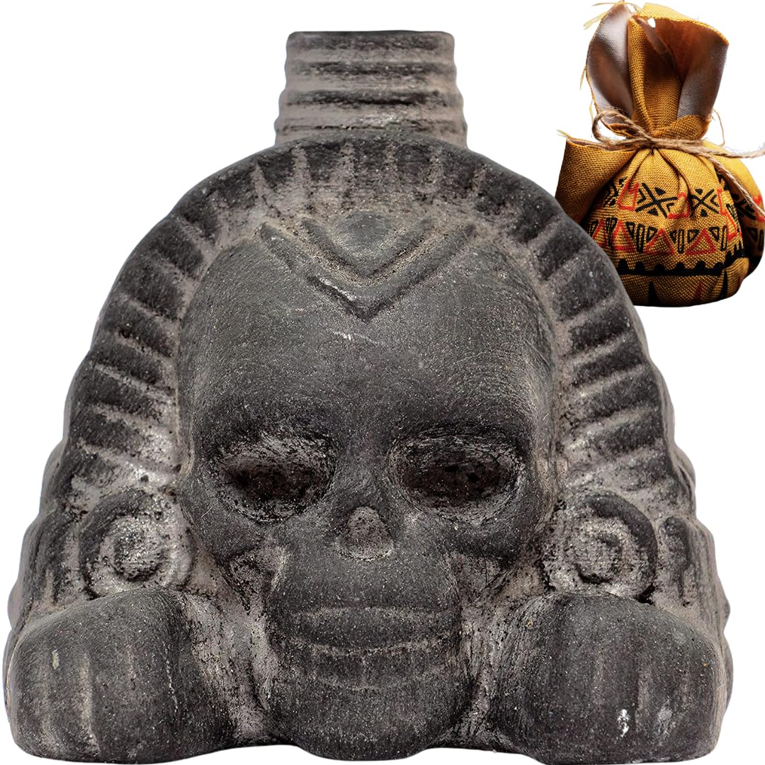 Real Screaming Aztec Death Whistle by ITZCOEHUA - Loudest Authentic Human Sounding Screams 125+ Decibels Loud, Collectible, Aztec Design in Obsidian Black, Self defense