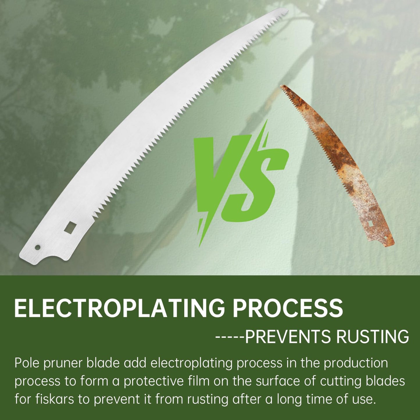 15 Inch Pole Saw Blade Replacement for Fiskars Tree Pruner, Extendable Tree Trimmer Blade for Garden Branch Cutting Compatible with Fiskars Pruning Models 6391 9388 9390 7889 7831 8391