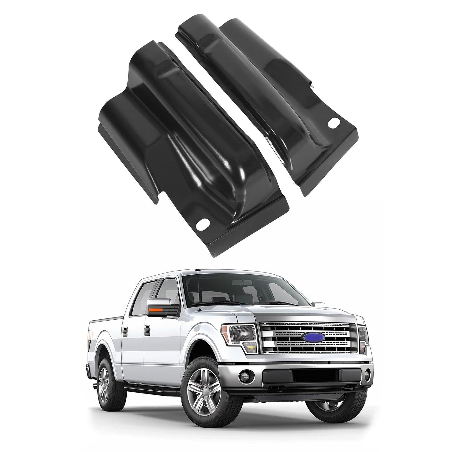 ECOTRIC Steel Cab Corners Compatible with 2009-2014 Ford F150 Crew Cab 4 Door Pickup Truck, Rust Repair Cab Corner Covers Left & Right
