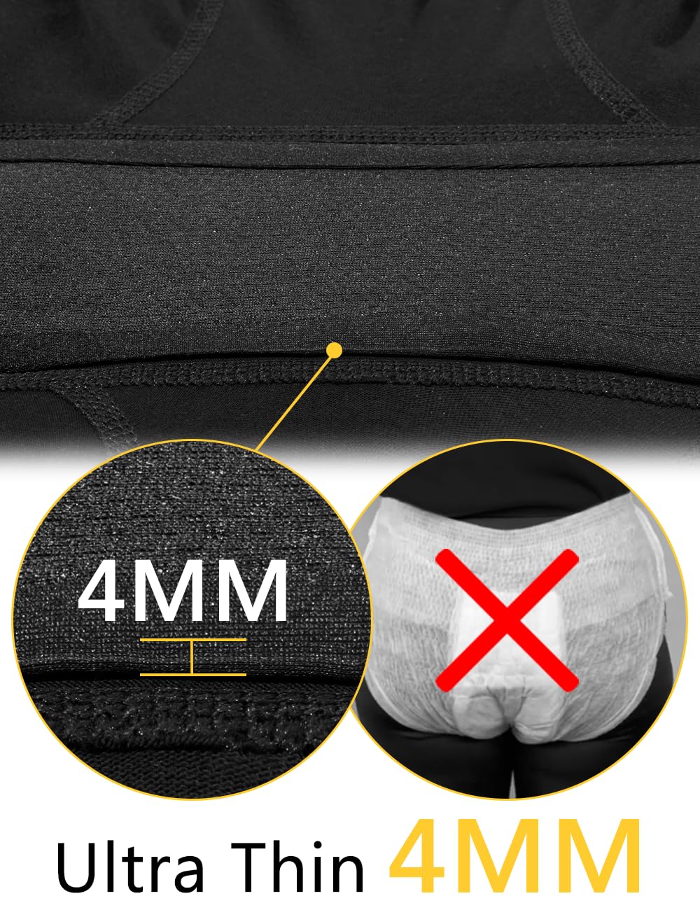 Allbase Incontinence Underwear for Women Washable Period Boxers Briefs Heavy Flow Leakproof Overnight High Absorbency Menstrual Postpartum Bladder Control Boyshorts Panties 4X-Large Pack of 2