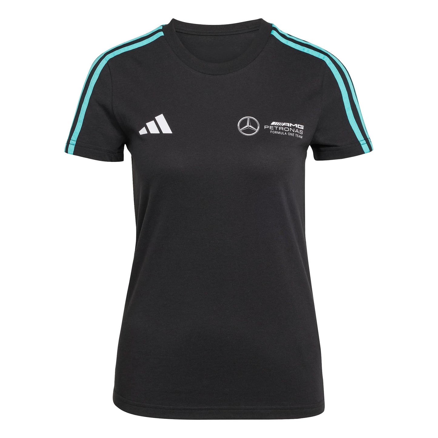 adidas Womens Mercedes - AMG Petronas Formula One Team T-Shirt, Black/White, Medium