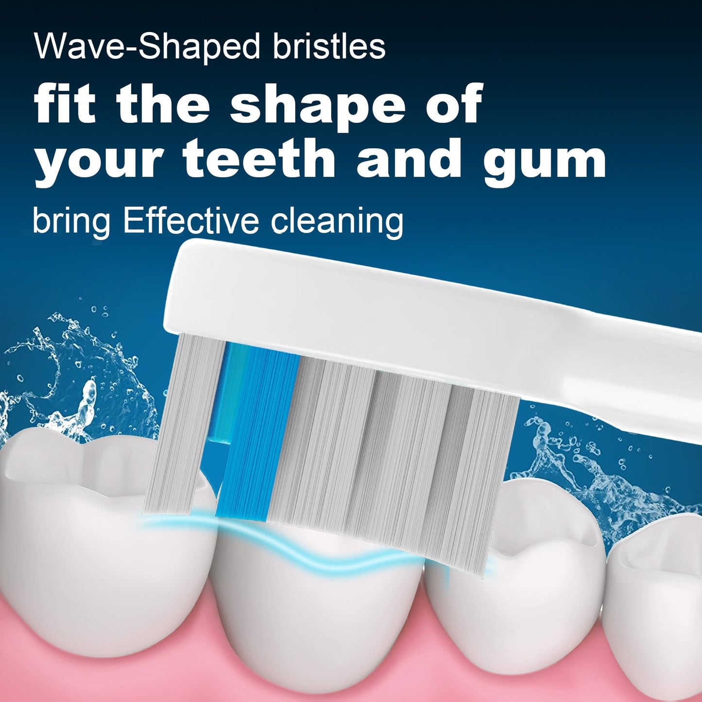 6 Pack FitMount Toothbrush Replacement Heads Compatible with WaterPik Sonic Fusion 2.0, FitMount Flossing Brush Head Fit for Water-Pic SF-01 SF-02 and 2.0 SF-03 SF-04