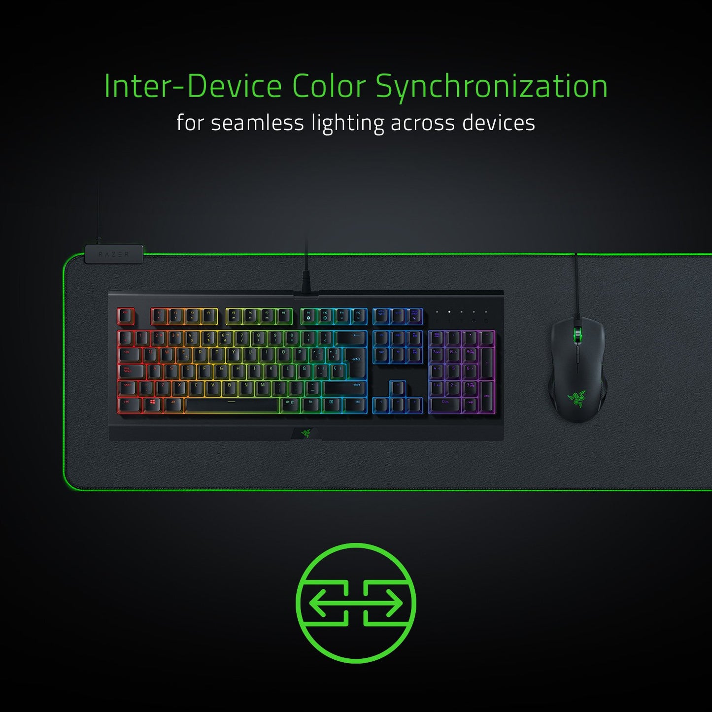 Razer Goliathus Extended Chroma Gaming Mousepad: Customizable Chroma RGB Lighting - Soft, Cloth Material - Balanced Control & Speed - Non-Slip Rubber Base - Classic Black, Wide