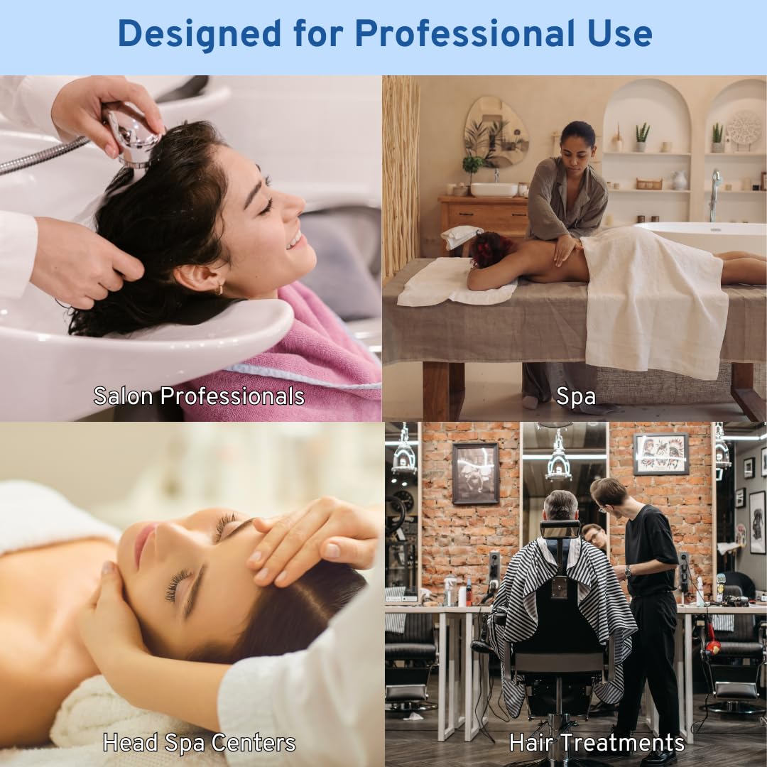 Waterfall Spa Shower for Shampoo Chairs Therapy Head with Shower Head, Salon Equipment for Head Massage, Black Set
