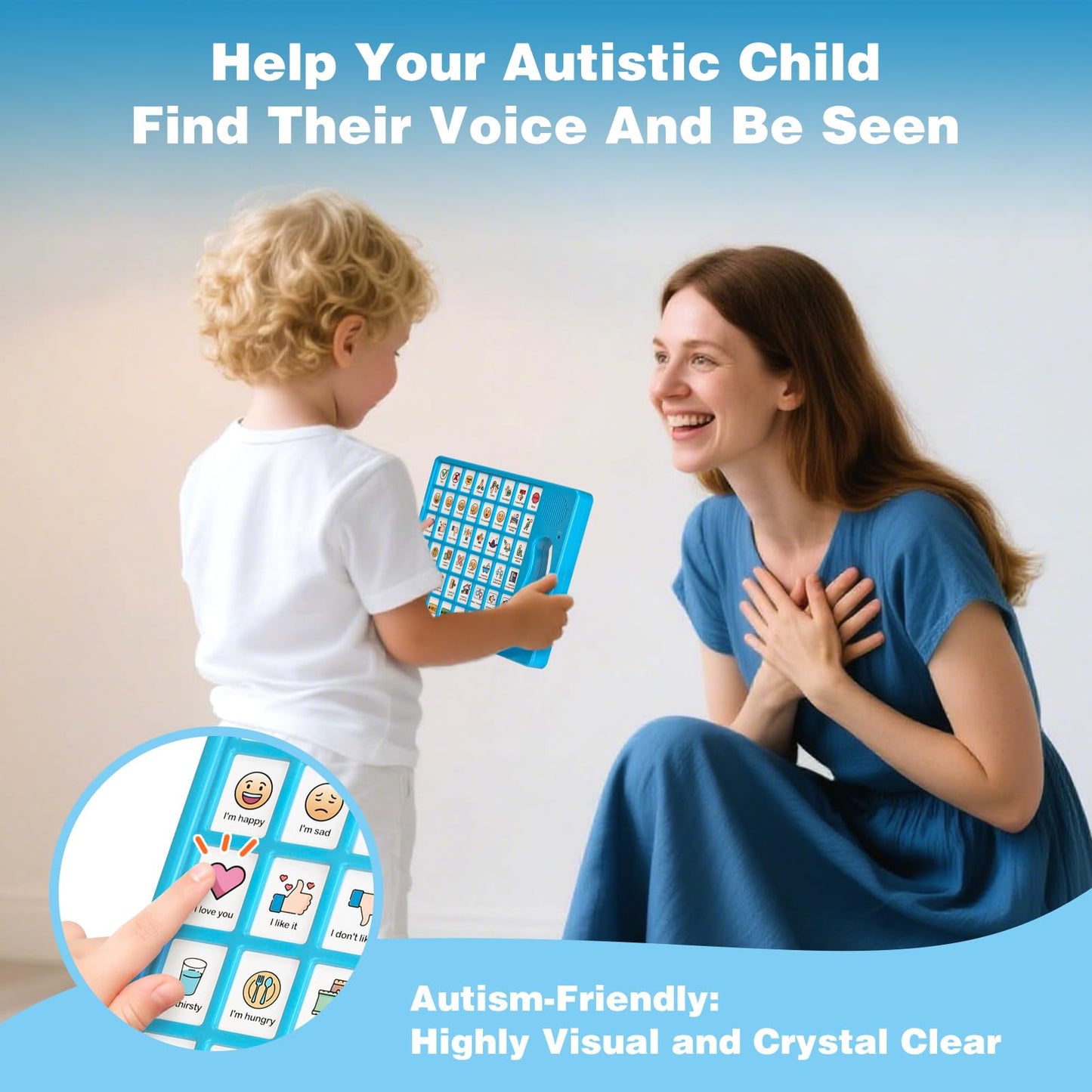 AAC Device for Autism, Joyreal Non Verbal Communication Tools for Speech Therapy & Stroke Rehab. Augmentative Alternative Communication Tablet, Autism Talking Aids with 8 Programmable Buttons