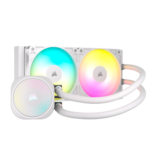 Corsair Nautilus 240 RS ARGB Liquid CPU Cooler – 240mm AIO – Low-Noise – Direct Motherboard Connection – Daisy-Chain – Intel LGA 1851/1700, AMD AM5/AM4 – 2X RS120 ARGB Fans Included – White