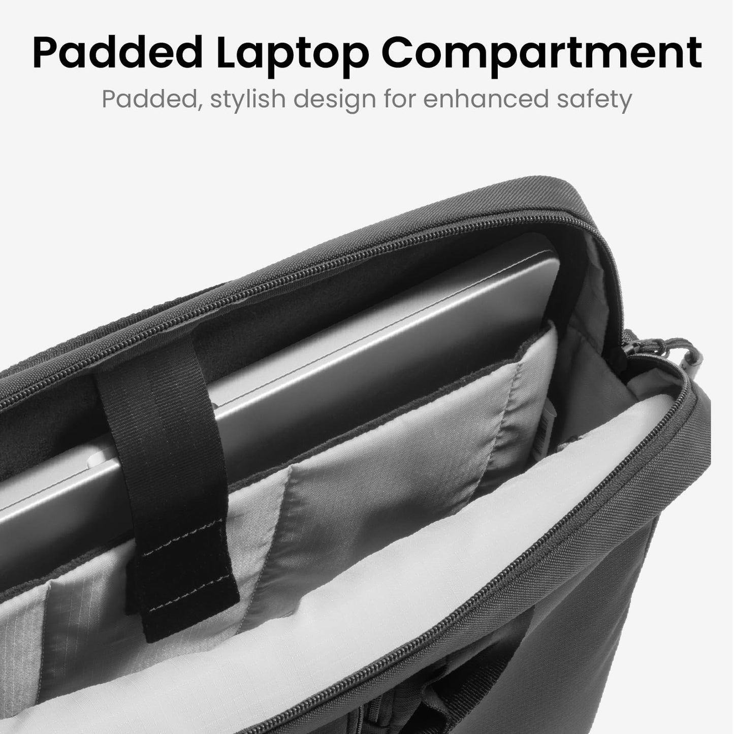 tomtoc A33 Slim 13-14 Inch Laptop Shoulder Bag for MacBook Air/Pro M5/M4, Briefcase with Accessory & Document Storage, Water-Resistant & Durable Recycled Fabric