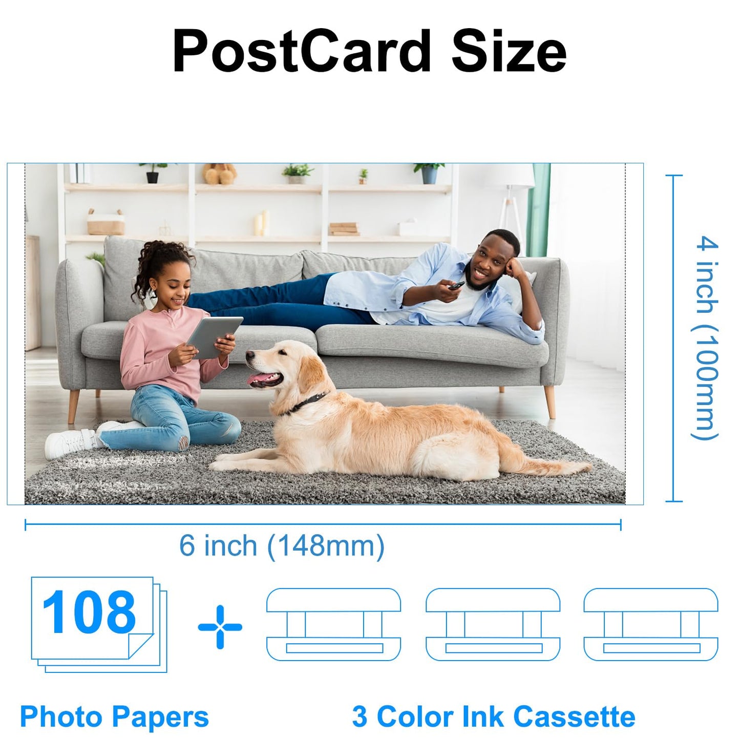 Compatible for Canon Selphy CP1500 CP1300 Ink and Paper KP-108IN 3 Color Ink Cartridges & 108 Sheets 4x6 Paper for Selphy CP1300, CP1200, CP1500, CP910, CP900, CP760, CP770, CP780 CP800 Printer