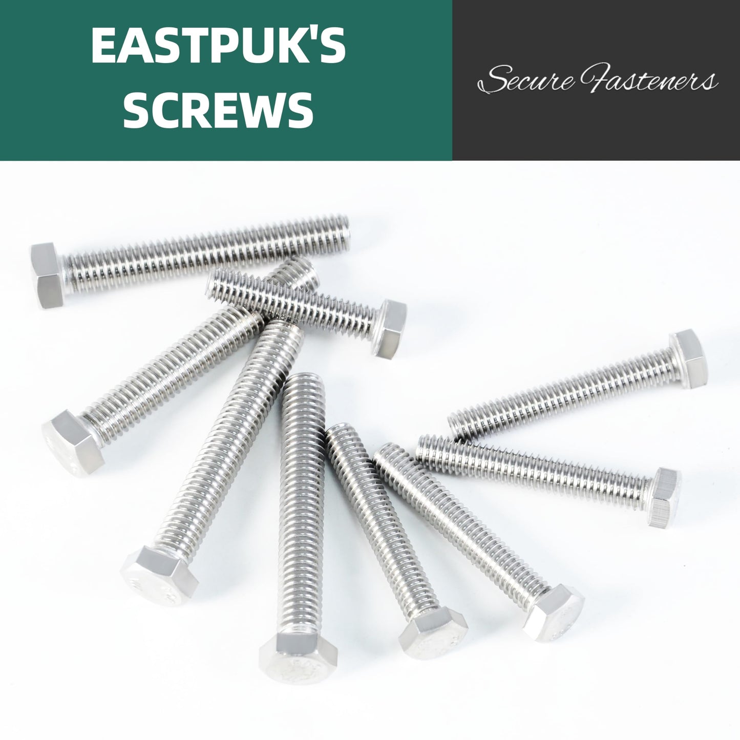 410Piece Stainless Steel Hex Head Screws and Bolts Assortment Kit 1/4-20, 5/16-18, 3/8-16 Sizes, Includes Assorted Nuts, Washers, and Fasteners Bright Finish by EASTPUK