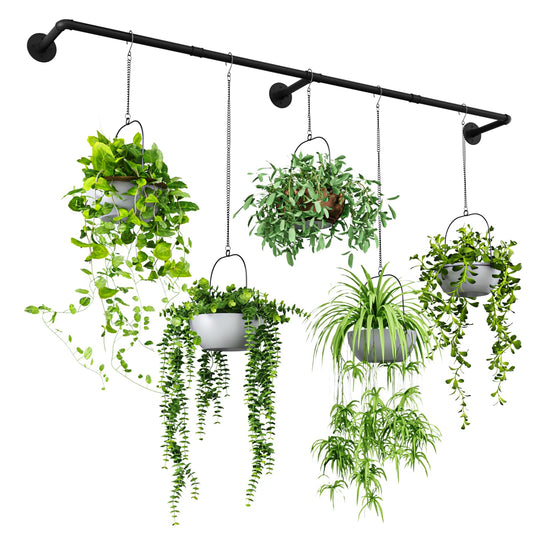 Bamworld Plant Hanger Indoor 70in Hanging Planters Rod Hanging Plant Holder for Window Plant Shelves Metal Rod，Pots Not Included