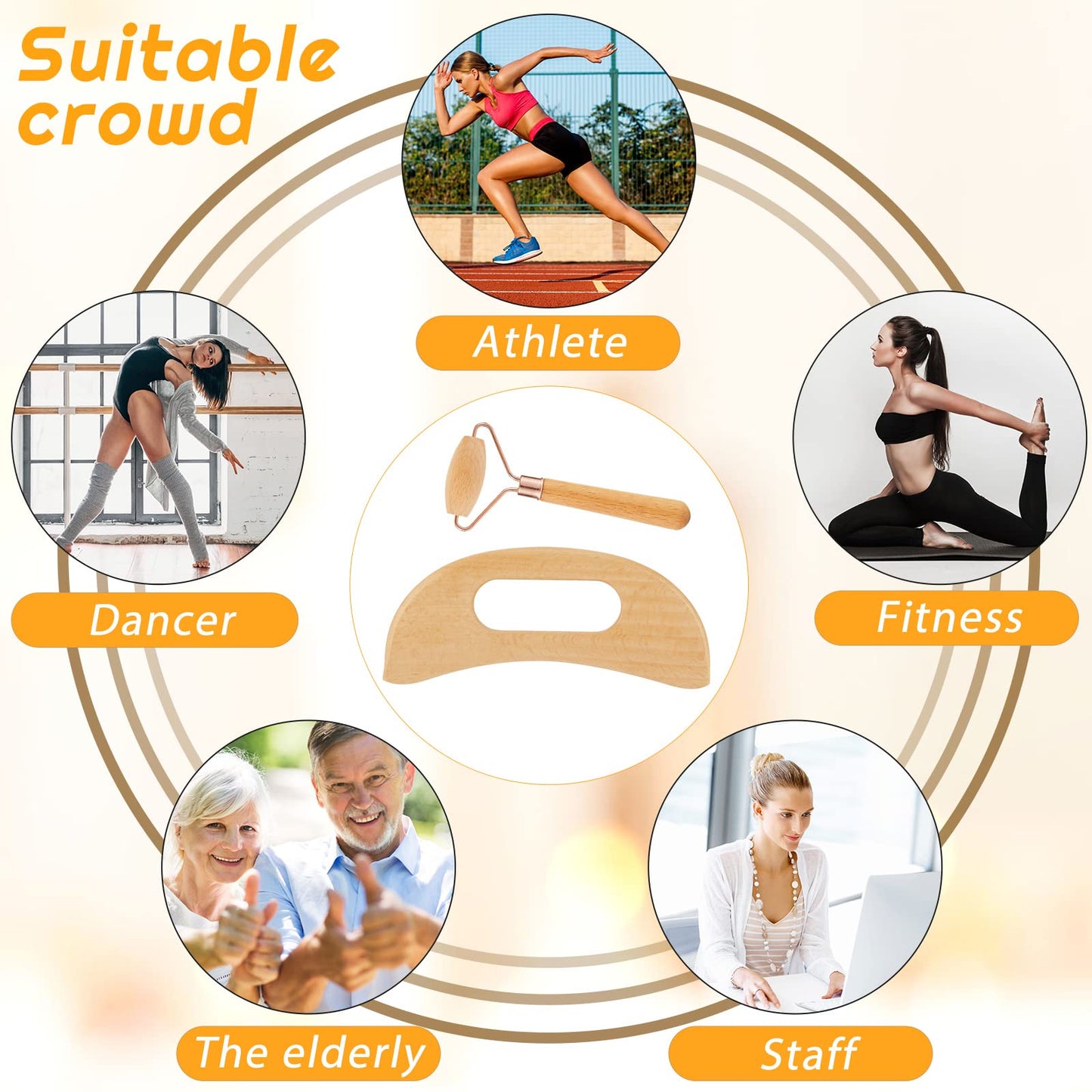 16-in-1 Wood Therapy Massage Tools Set Maderoterapia Kit Therapy Tools for Body Sculpting Muscle Pain Relief Lymphatic Drainage Women Face Wood Roller Fascia Massage