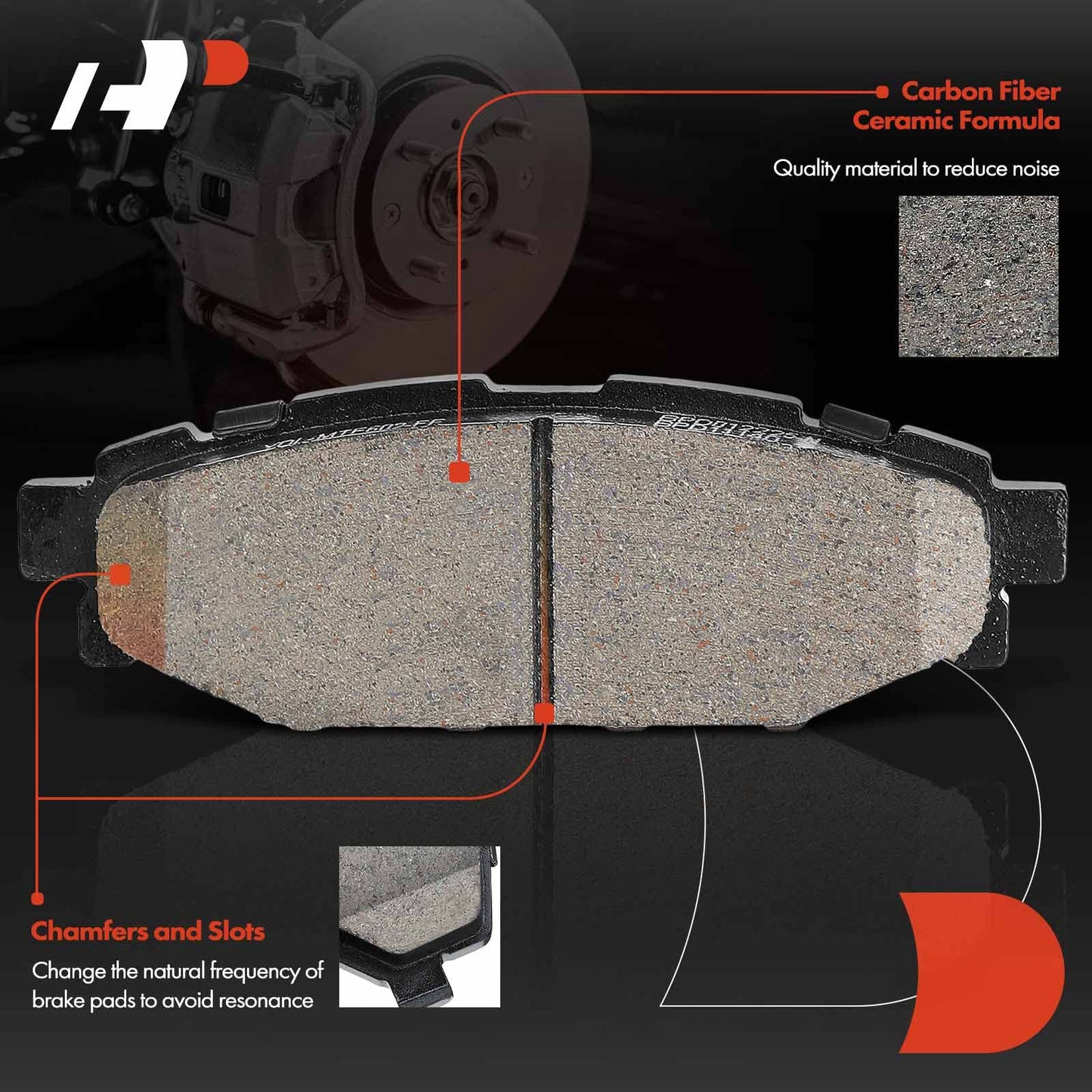 A-Premium Rear Ceramic Disc Brake Pads Set Compatible with Select Scion and Subaru Models - Impreza 2008-2019, Legacy/Outback 2005-2014, WRX 2013-2016, Forester 2009-2018, (XV) Crosstrek, BRZ, FR-S