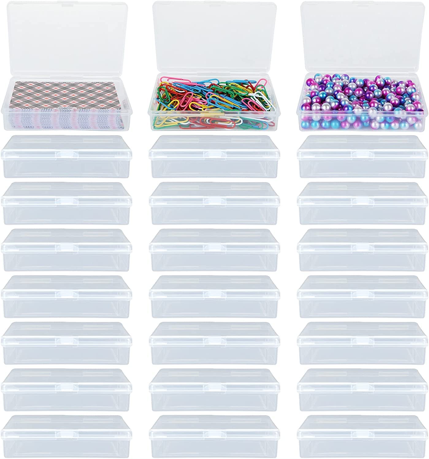 APACALI 30PCS Playing Card Case Clear Plastic Gaming Game Card Holder Organizer, Snaps Closed Clear Card Box Small Hard Plastic Card Storage Box, Empty Trading Card Storage Box 3.8x2.7x0.94 Inch