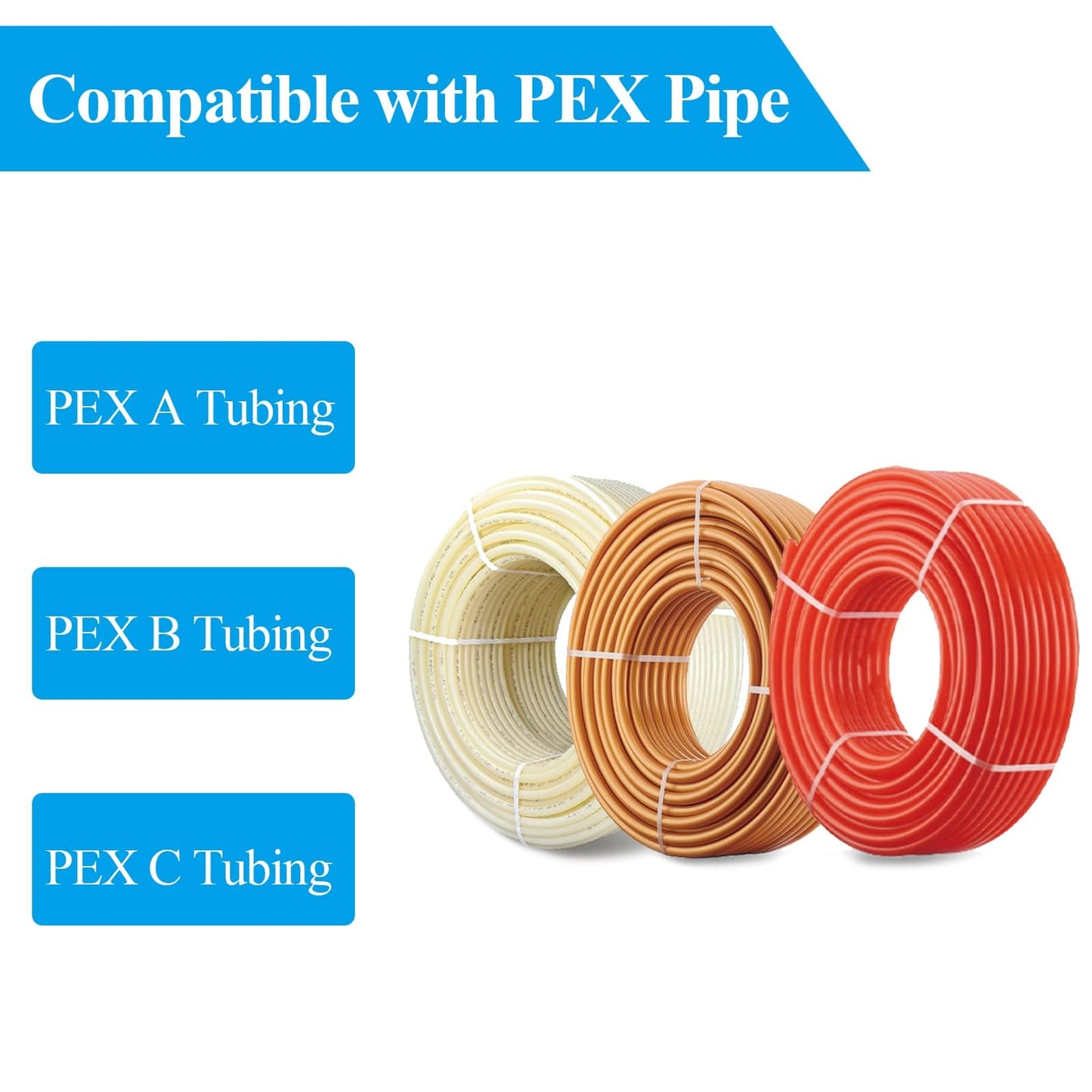WiseWater 60 Pcs Pex Fittings, 3/4 inch T PEX Tee(20PCS) & 90 Degree Elbow(20PCS) & Straight Coupling(20PCS), Brass Barb Crimp Pipe Fitting for Pex Pipe(Pack of 60), UPC Certified