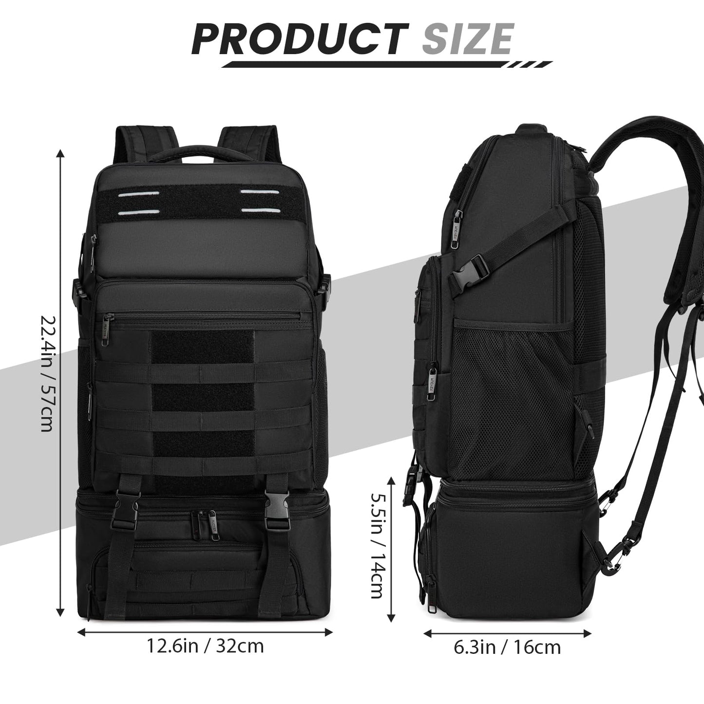 Lunch Backpack, Insulated Cooler Backpack Removable Lunch Box for Men Women, 15.6 Inches RFID Blocking Laptop Backpack Lunch Bag for Work Travel Black