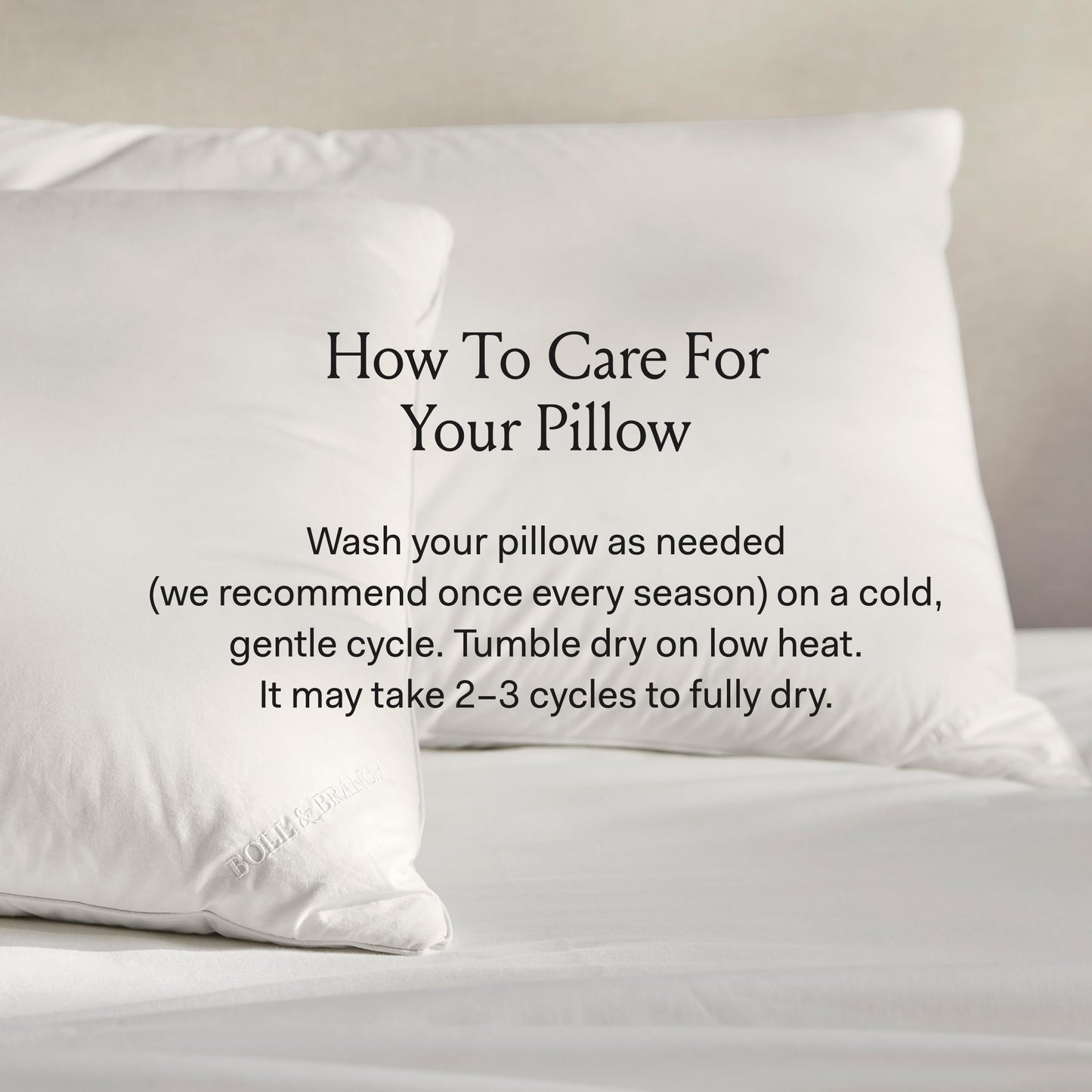 BOLL & BRANCH Down Alternative Pillow - Medium, Standard - Cooling Shell - Hypoallergenic Primaloft Luxury Down Alternative Fill - Superior Support