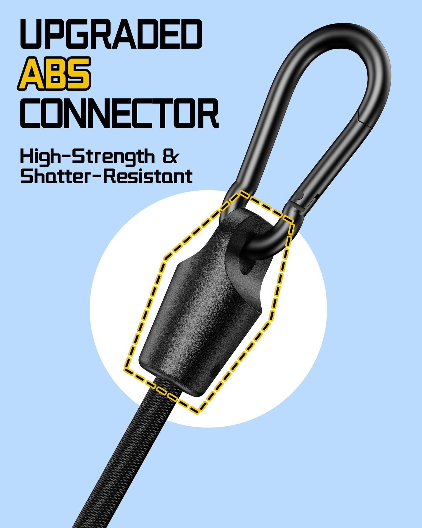 12 Inch Adjustable Carabiner Bungee Cords with Hooks, Easy to Adjust from 7" to 12", Black Bungee Straps with UV-Resistance & Superior Elasticity for Cargo, Bike, Luggage, Carts, Truck, etc (6 Pcs)