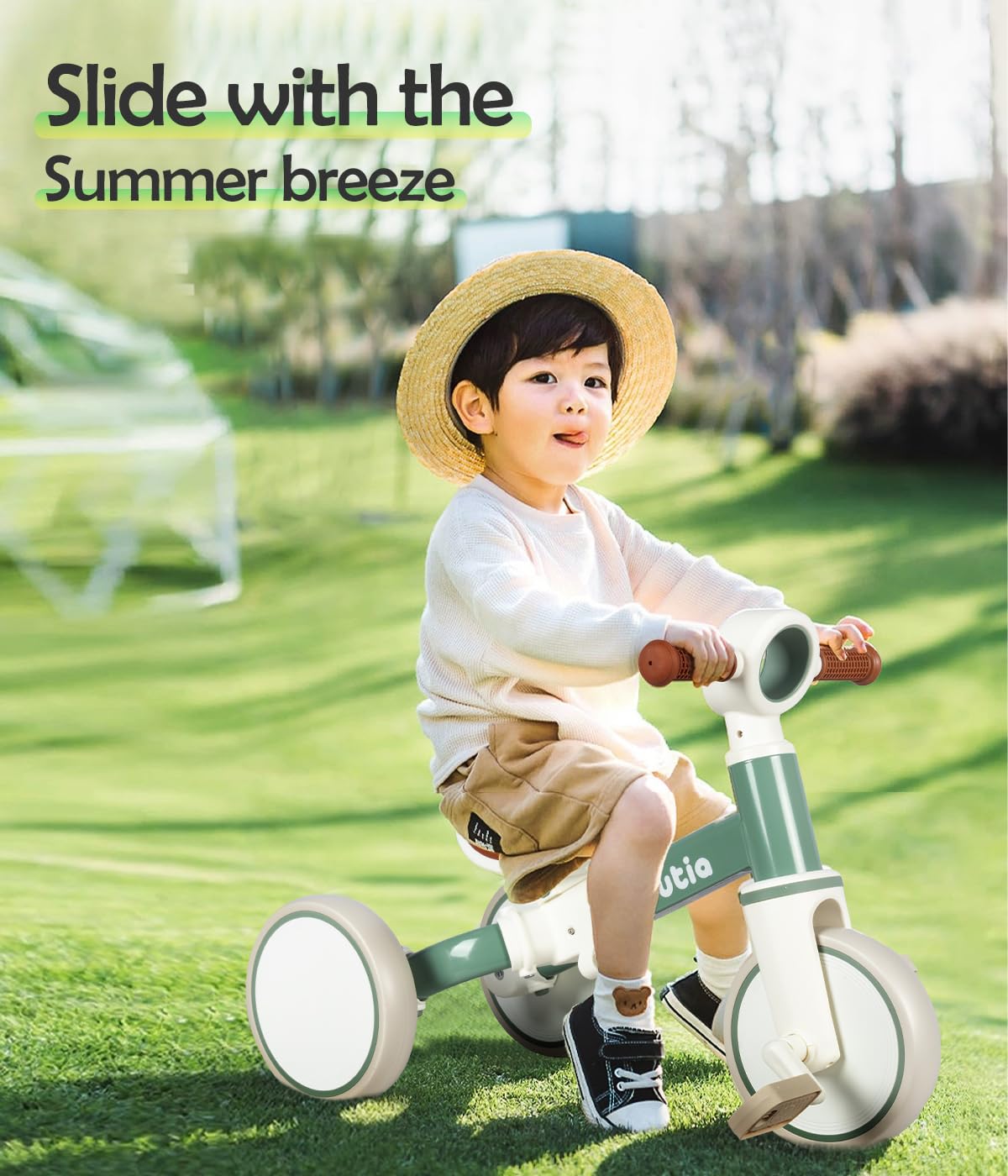 Bautia Tricycle for Toddlers 1–4 Year Old, Kids Bike Boy Girl Toys Age 2, 4 in 1 Baby Balance Bike 3 Years Gifts with Removable Pedals