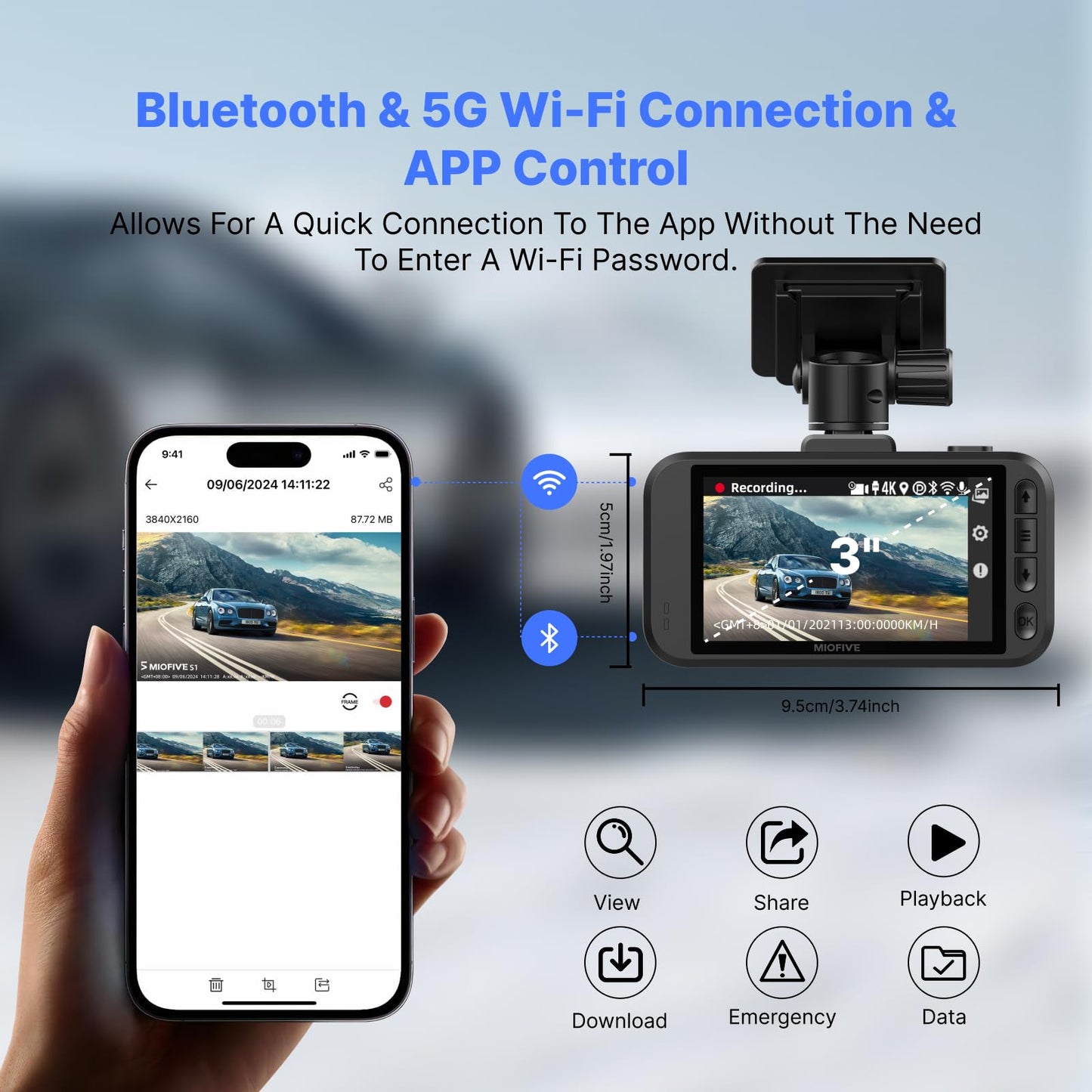 Dash Cam Front with 32G SD Card, Miofive 4K/2160P Car Driving Recorder 3'' IPS Screen 140°Wide Angle Dashboard Camera Aluminum Alloy Case, HDR G-Sensor Parking Monitor Loop Recording Motion Detection