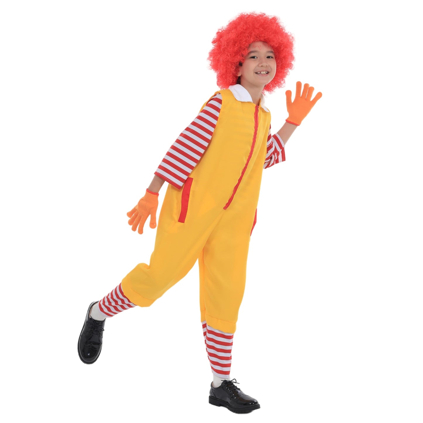 QiaoPkeb 4 PCS Boys Clown Costume - Kids Circus Cosplay Outfit for Halloween Carnival Party, Size Range 100-160CM (160CM)