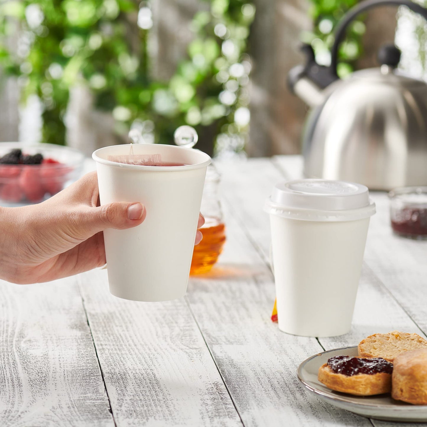 GUSTO [12 oz. - 300 Count] Disposable White Paper Cups, Hot Coffee Cups - Eco-Friendly Hot Cups - Formerly Comfy Package