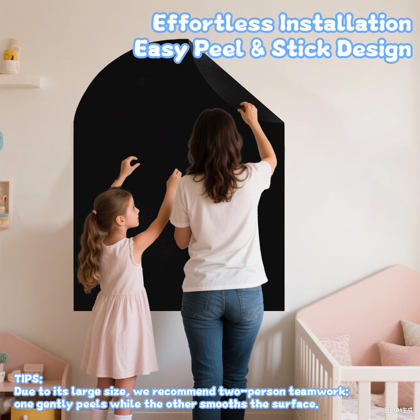 40"x 32" Magnetic Chalkboard Wall Decal with Dust-Free Chalks Peel and Stick Blackboard for Kids Playroom School Home Decor
