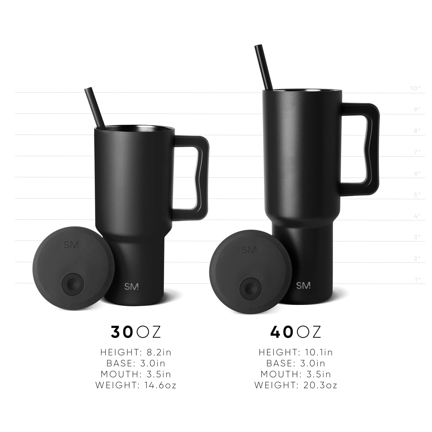 Simple Modern 40 oz Trek Tumbler with Handle and Straw | Insulated Stainless Steel Water Bottle Iced Coffee Cup Travel Mug | 40 oz | Lavender Mist