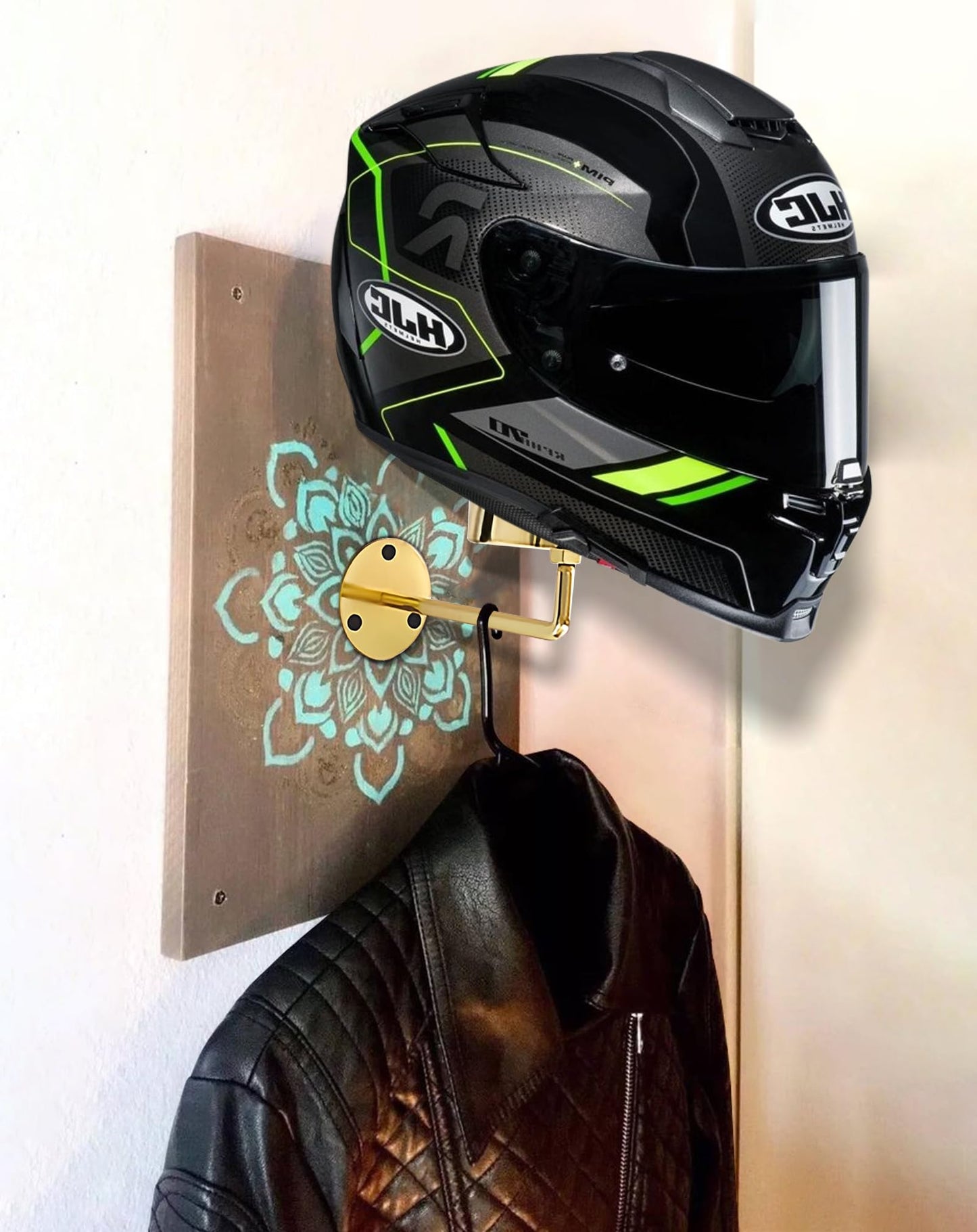 CHADWICK Wall-Mount Hat Display Stand - Wig Head Stands, Detachable Mannequin Head Stand, Durable Plastic Material, for Salons & Beauty Stores, Luxury Look at Home, Head Circumference 52cm/20inch (Gold Stand)