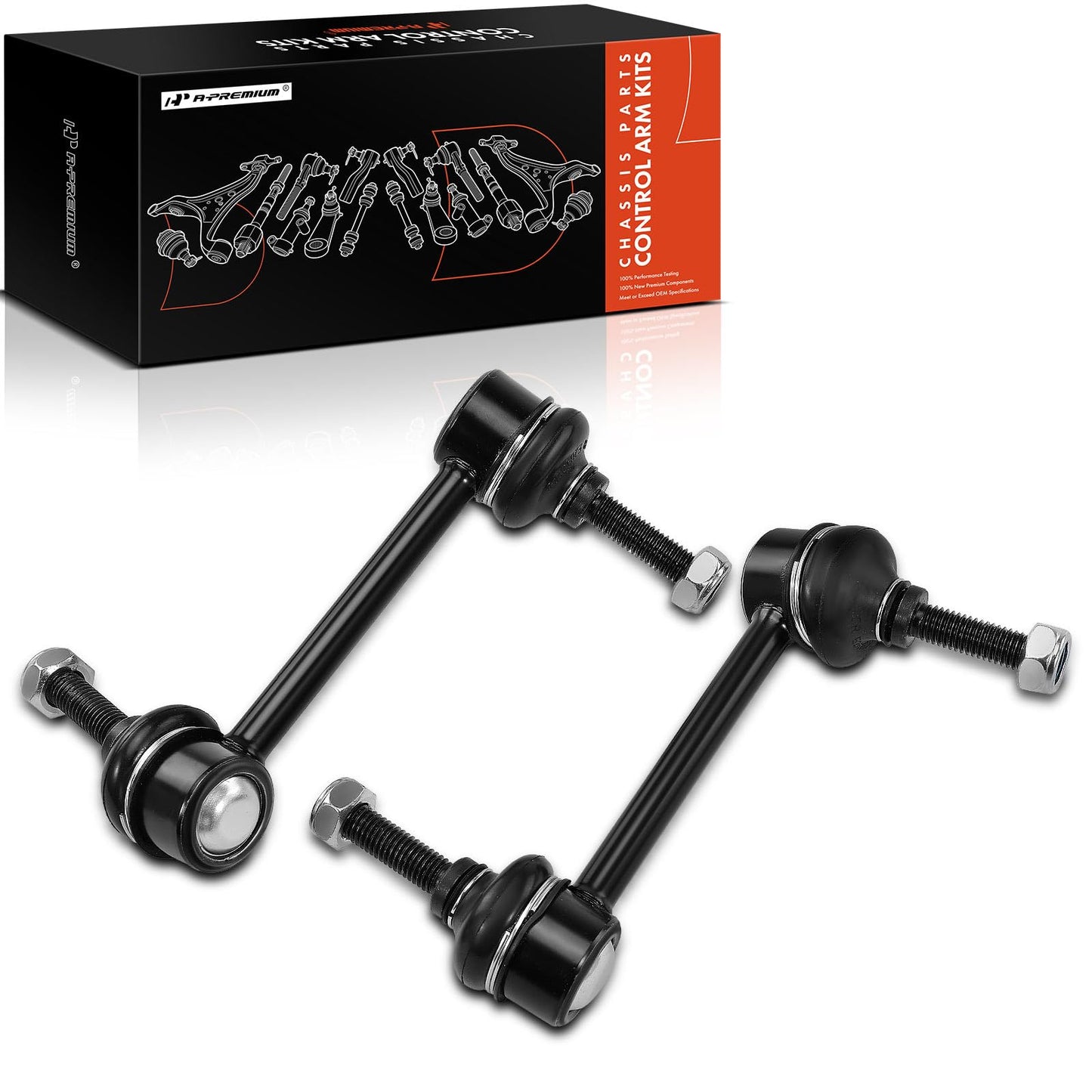 A-Premium 2 x Rear Sway Bar Links Stabilizer Bar Links, Compatible with Ford & Lincoln - 2010-2019 - Explorer, Flex, Police Interceptor Sedan & Utility, Special Service Police Sedan, Taurus, MKS, MKT