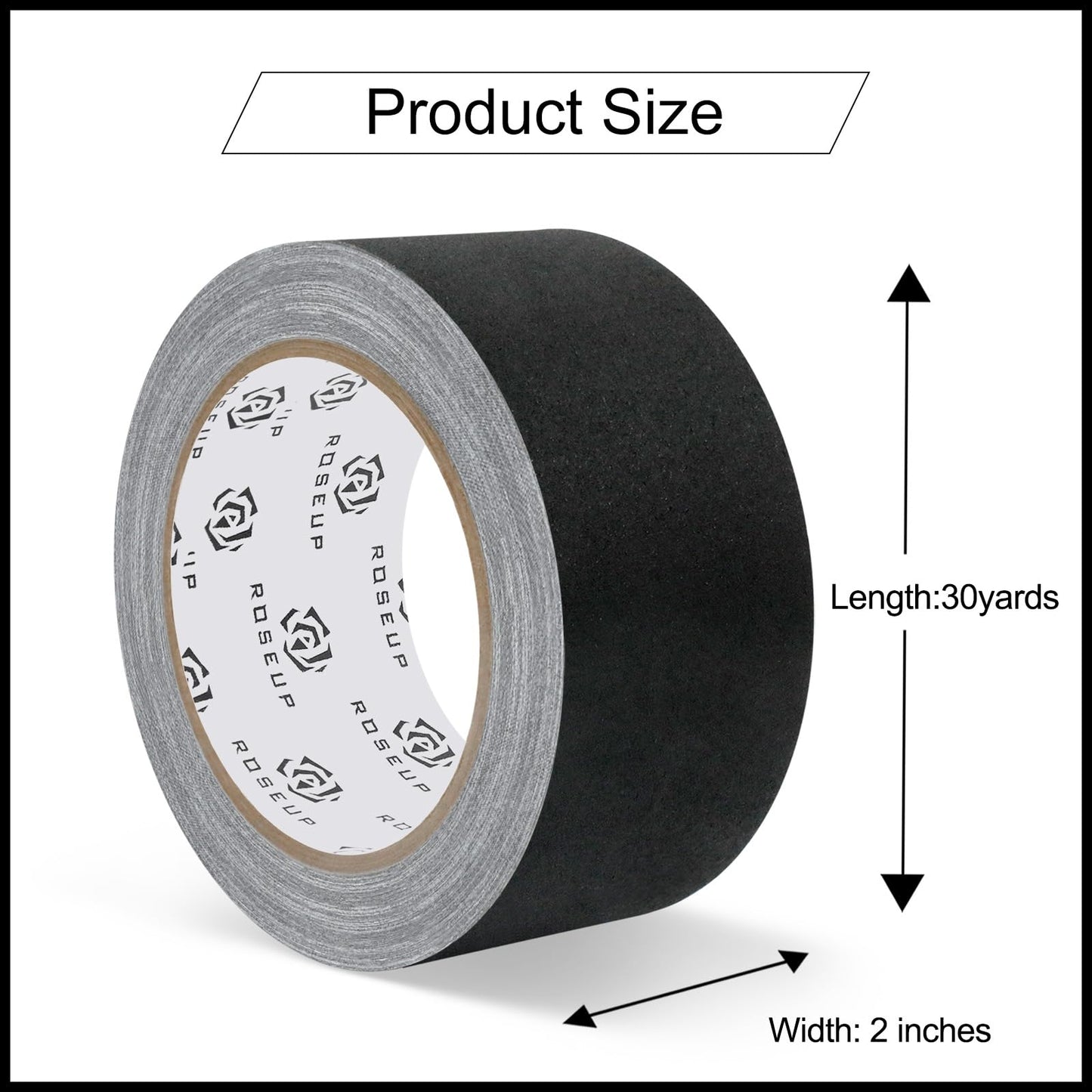 ROSEUP Black Gaffer Tape 3 Pack, 2 Inch x 30 Yards Heavy Duty Professional Gaffers Tape, Matte Non-Reflective, Residue-Free for Photography & Stage