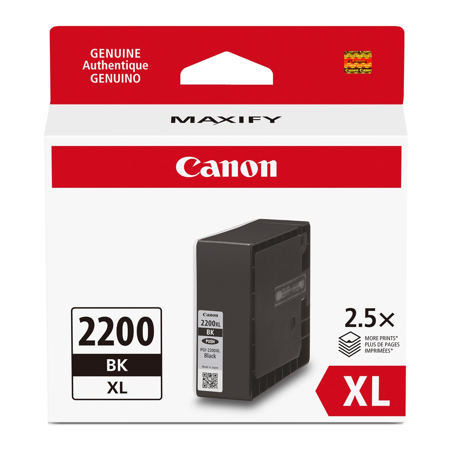 Canon Genuine Canon PGI-2200 XL HIGH Yield Pigment Ink Cartridge, Black