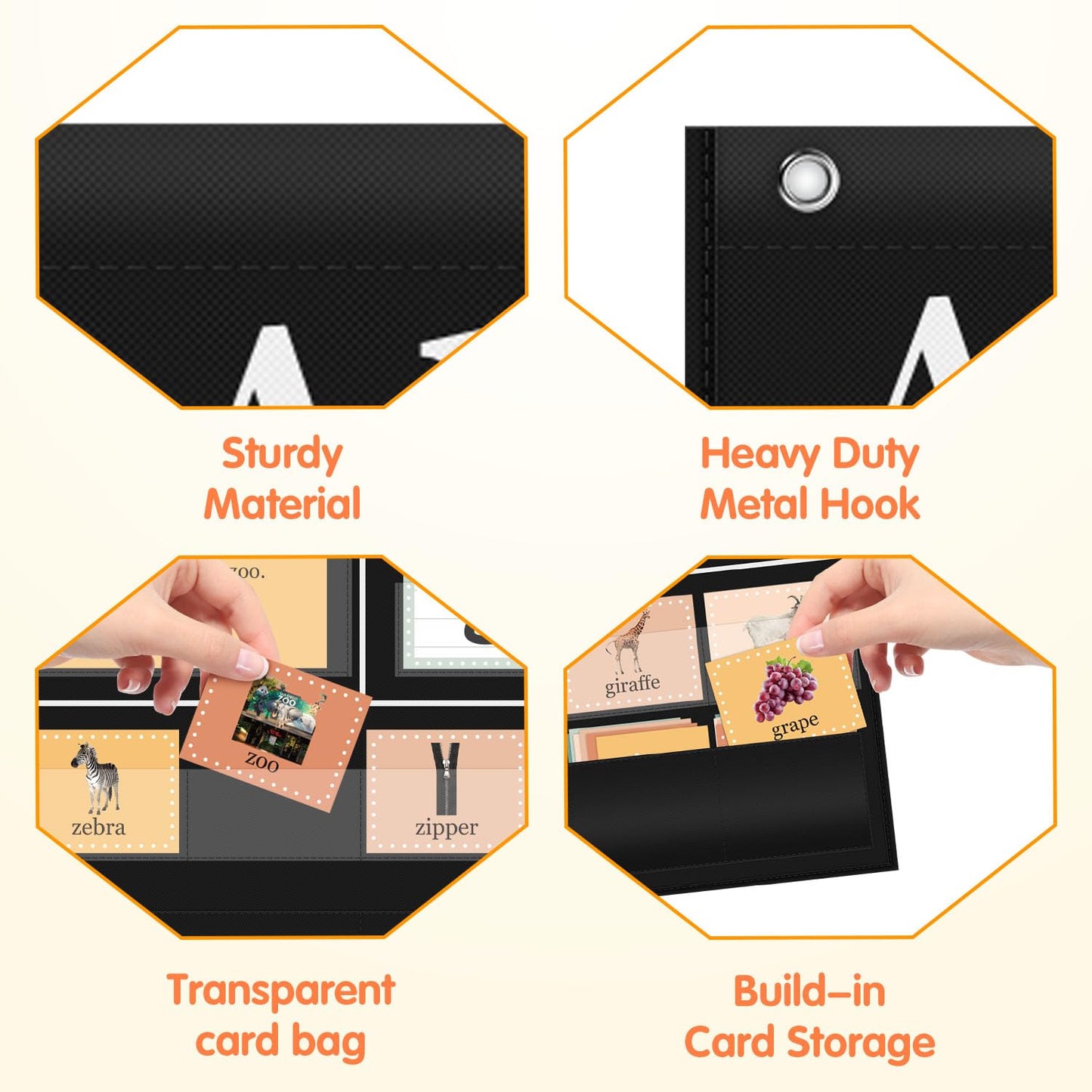 Boczif All About Alphabet Pocket Chart with ABC Flash Cards, Letter of The Day/Week Activity Wall-Provides Student Daily Practice in Learning The Alphabet, Chants, Word for Classroom Preschool