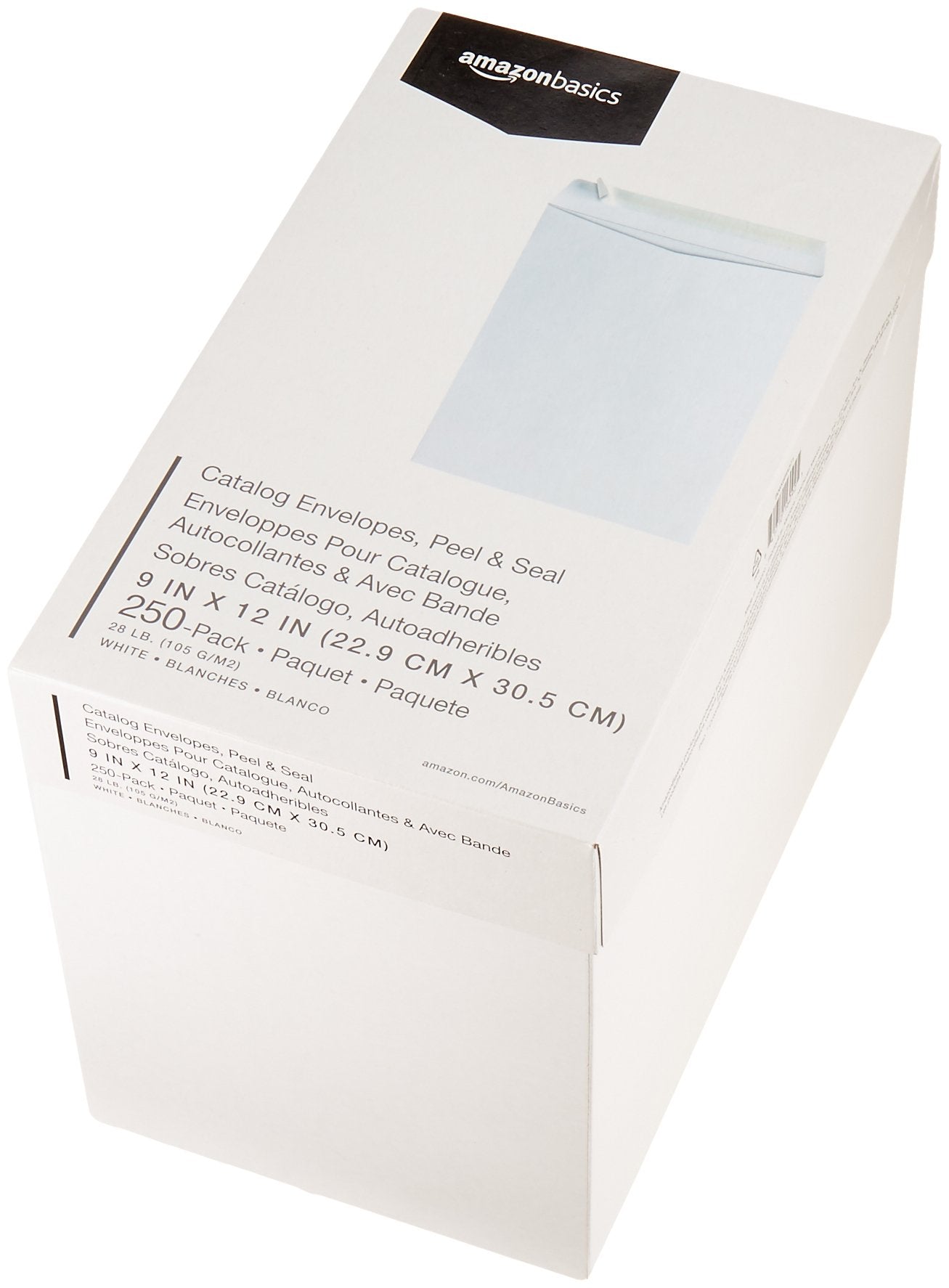 AmazonBasics Catalog Mailing Envelopes, Peel & Seal, 9x12 Inch, White, 250-Pack - AMZA33