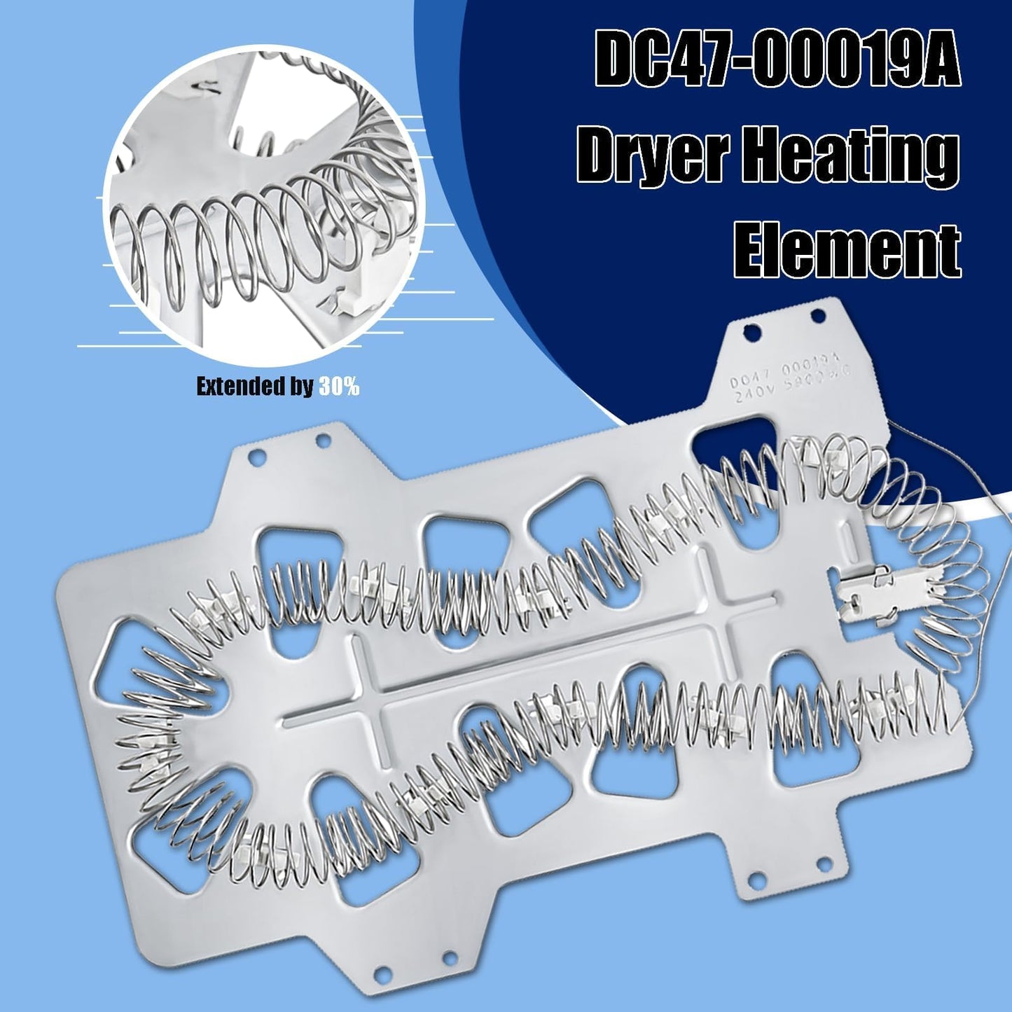 Podoy DC47-00019A Dryer Heating Element- 95% Nickel+ - Compatible with Sam-sung Ken-more Dryer Parts DC47-00019A with DC47-00016A, DC47-00018A Dryer Thermostat, DC96-00887A Dryer Thermal Fuse Parts