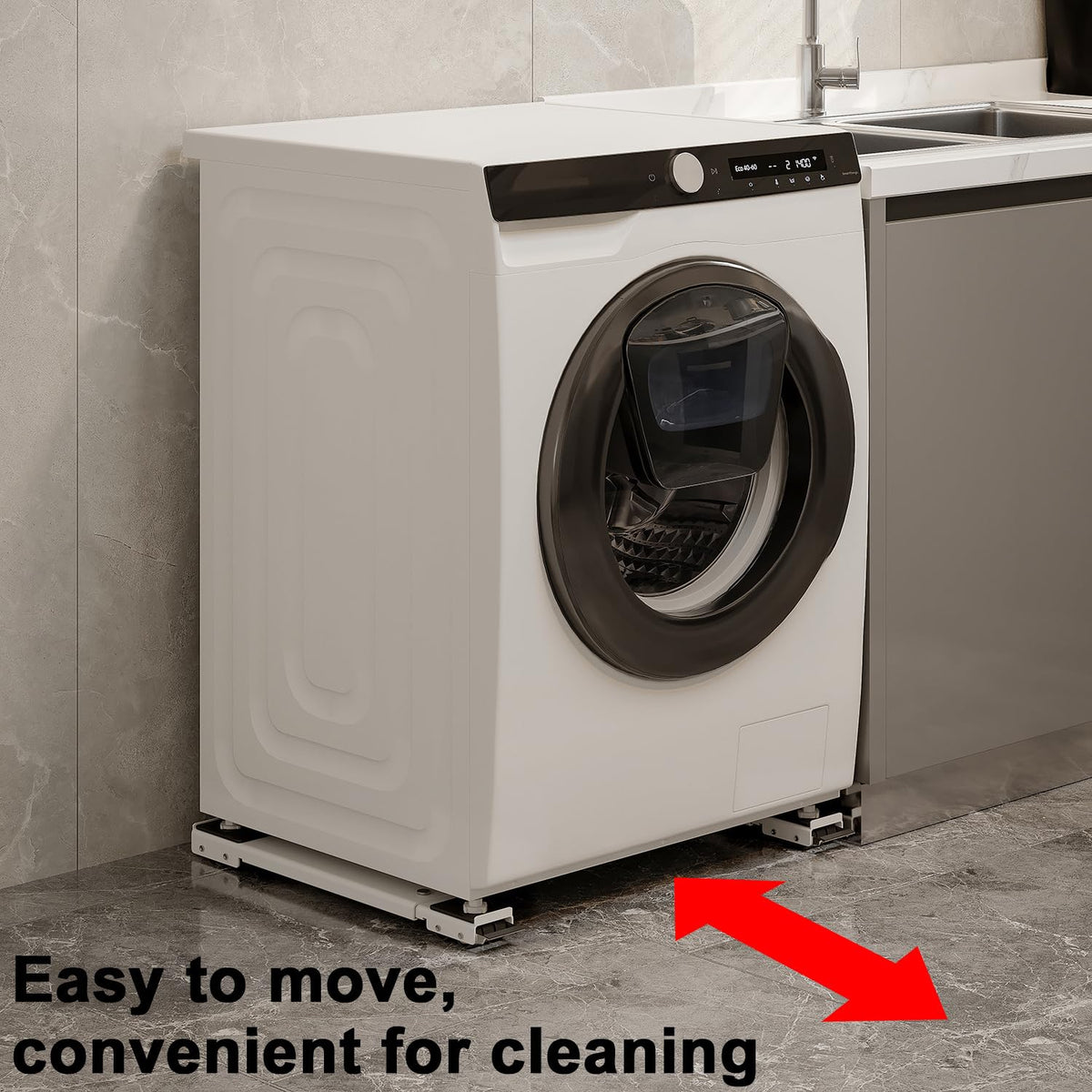 Appliance Rollers Heavy Duty,Max 32in,Second Generation Extendable Appliance Rollers Mobile Washing Machine Base Easily Move Washing Machines, Dryers, Refrigerators, Furniture (Black (Upgrade wheel))