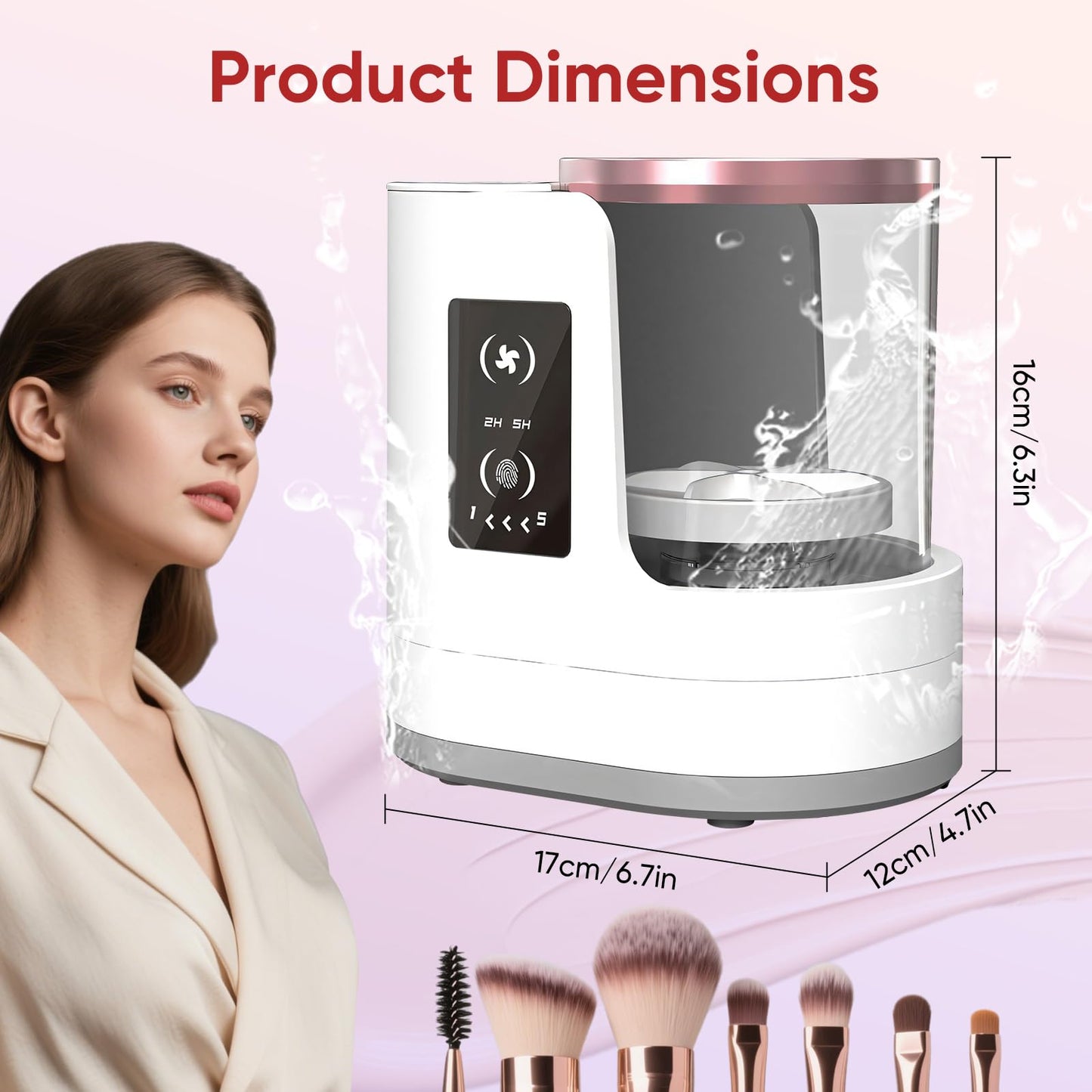 Electric Makeup Brush Cleaner 3-in-1 with Dryer – Automatic USB Brush Cleaner and Holder, Portable Quick-Dry Tool for All Brush Sizes（Deep Clean Edition）