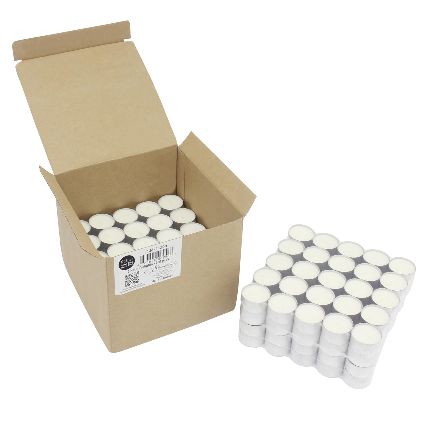Stonebriar Collection SM-TL200 Tealight Candles, 6 to 7 Hour Extended Burn Time, White (Pack of 200)