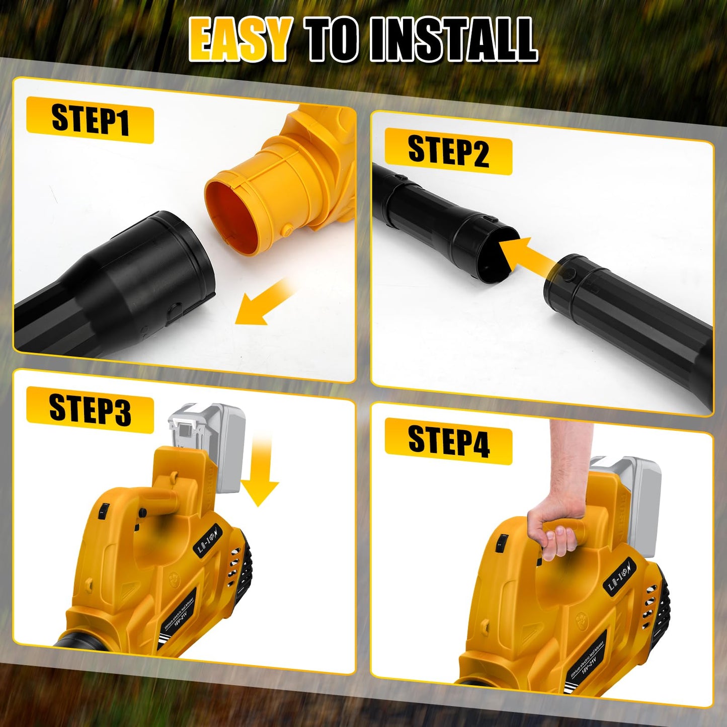 Cordless Leaf Blower for Dewalt 20V Max Battery (No Battery), Turbo Boost 160 MPH Handheld Electric Blower, Adjustable 6 Speeds, for Lawn Care, Yard and Snow Blowing