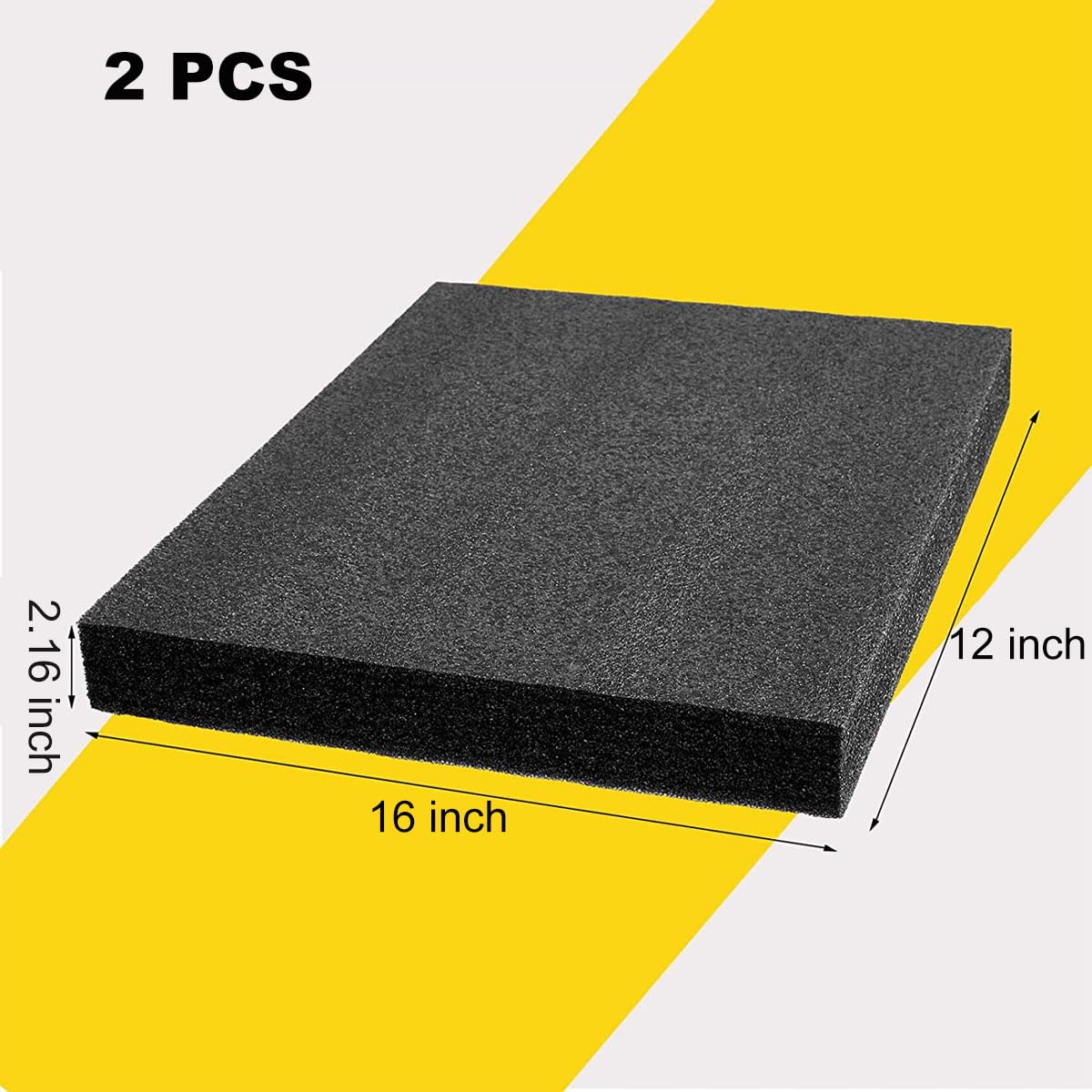 Aisetmoon 2Pcs Polyethylene Foam Sheet 15.7"*11.8"*2.16" Thick Sheet-Cuttable Insert Sheets Foam Block for Tool Box, Moving, Packing, Crafting, DIY Projects (Black)