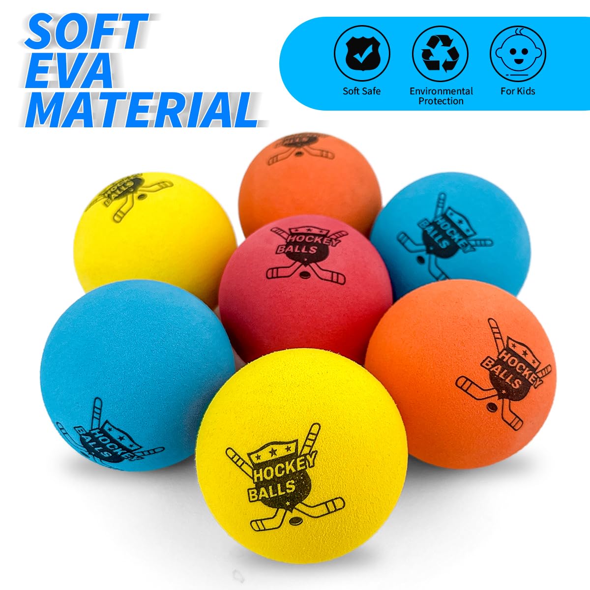 Pandahero 24-Pack Mini Knee Hockey Balls for Indoor Play – Soft Foam Balls for Floor Hockey & Mini Sticks – Birthday Gifts for Toddler Kids Boys Girls