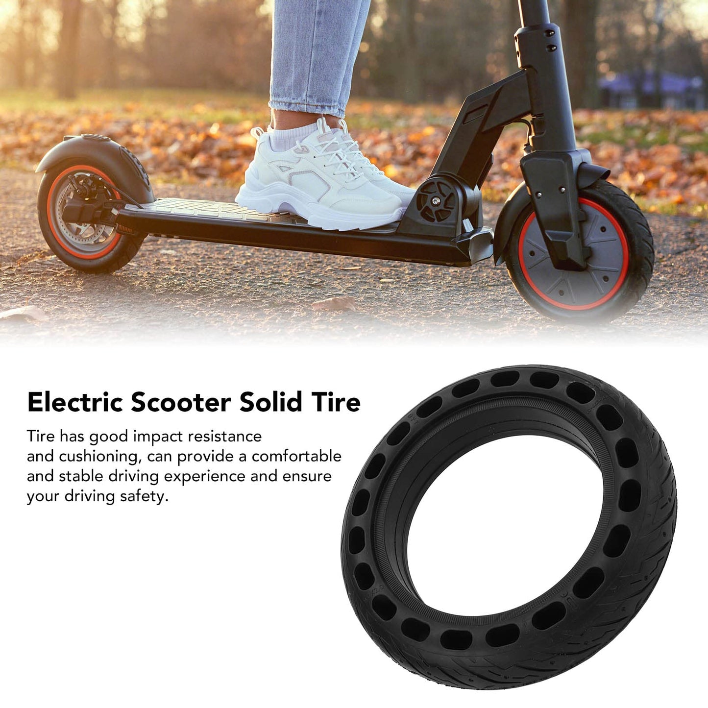 9.0x2.0 Electric Scooter Tire Safe Driving Impact Resistance Electric Scooter Rubber Tire Excellent Grip for Various Road Conditions